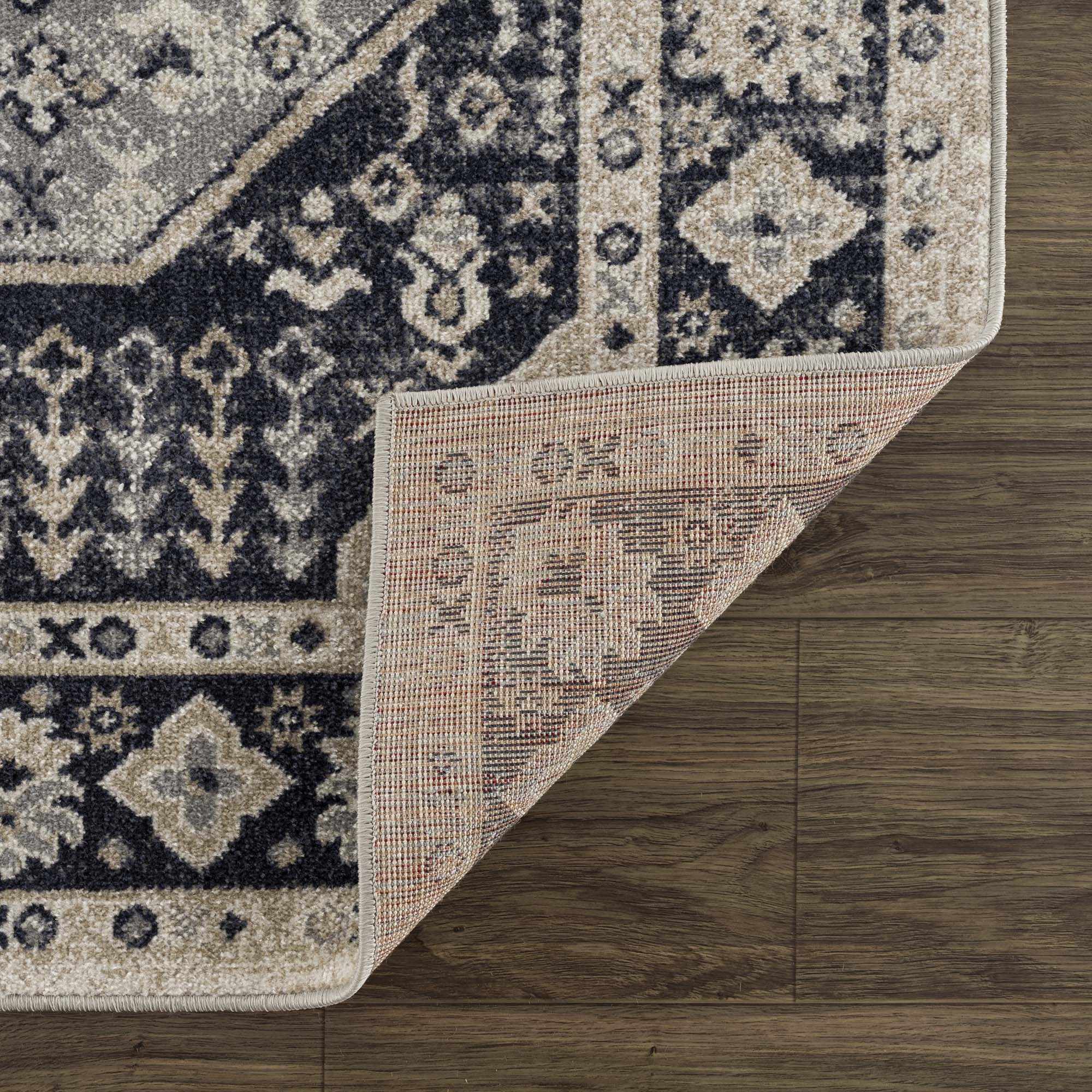 Cabacungan Cream & Gray Washable Area Rug - Decor Addict, LLC