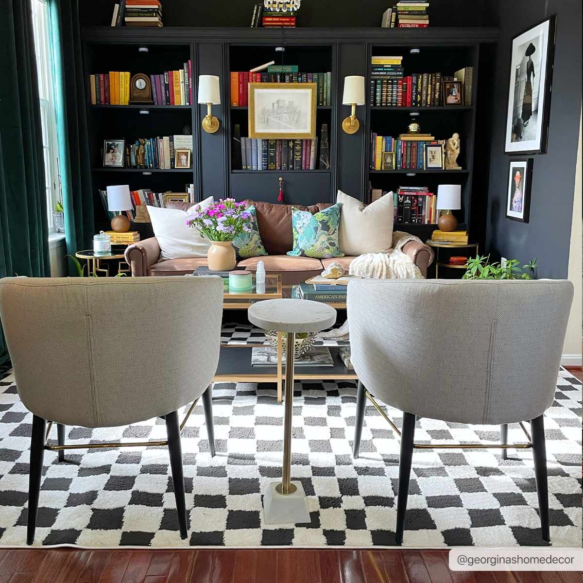 Lajos Black & White Checkered Area Rug - Decor Addict, LLC