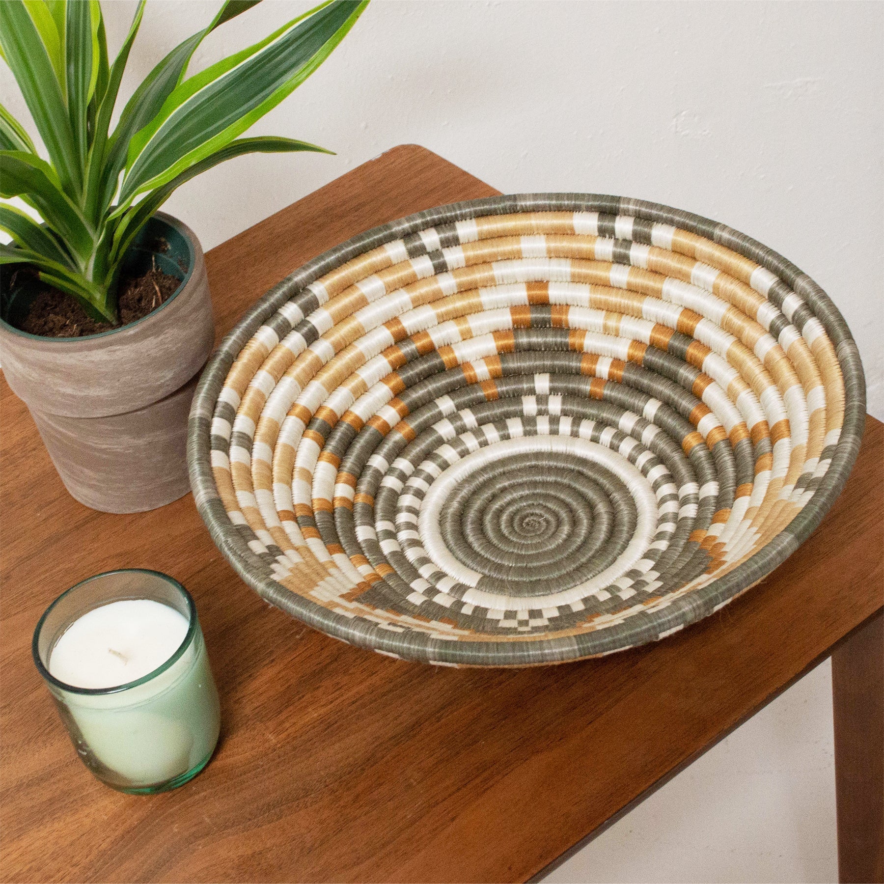 12" Large Gold Hope Round Basket - Decor Addict, LLC