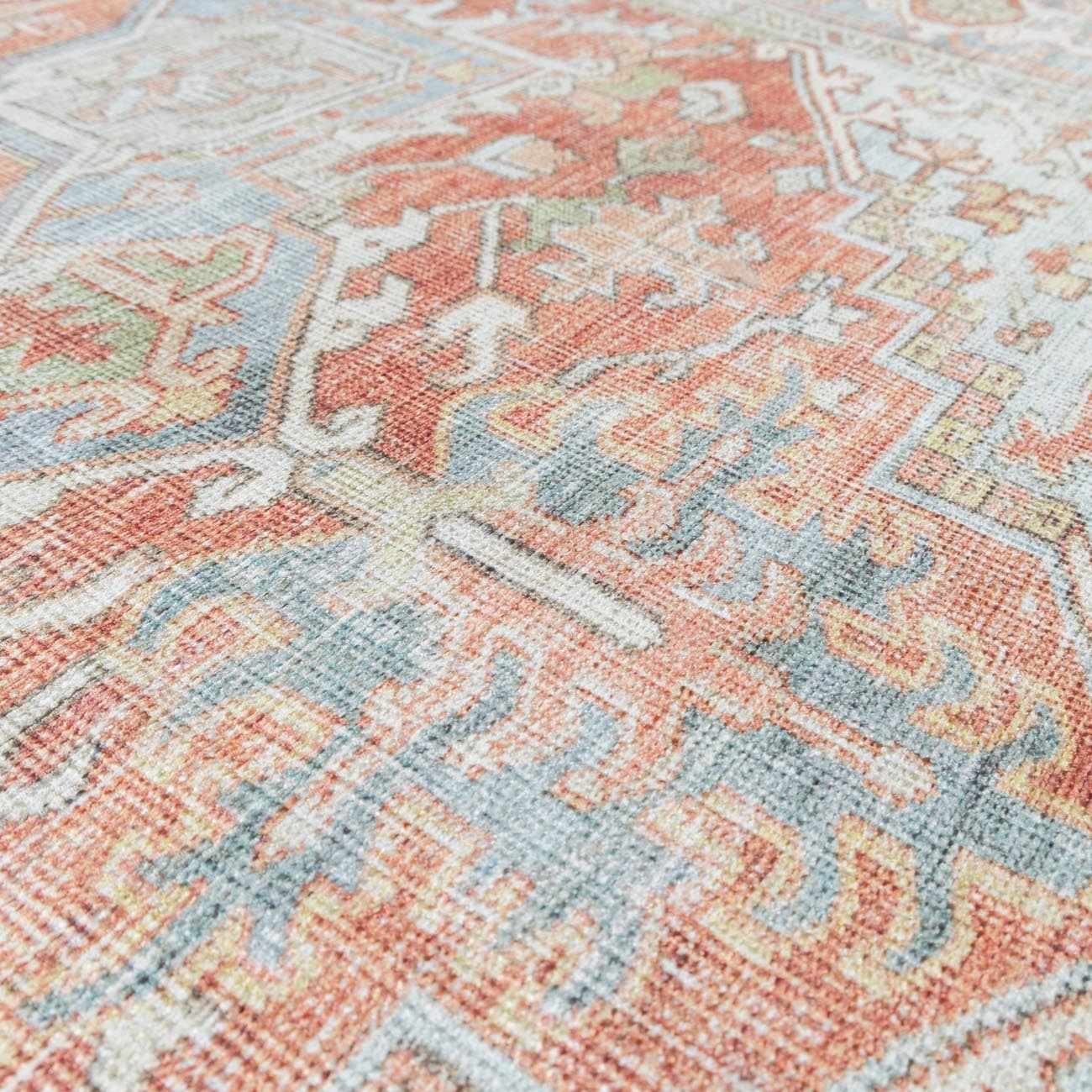 Rust Maayon Washable Rug - Decor Addict, LLC