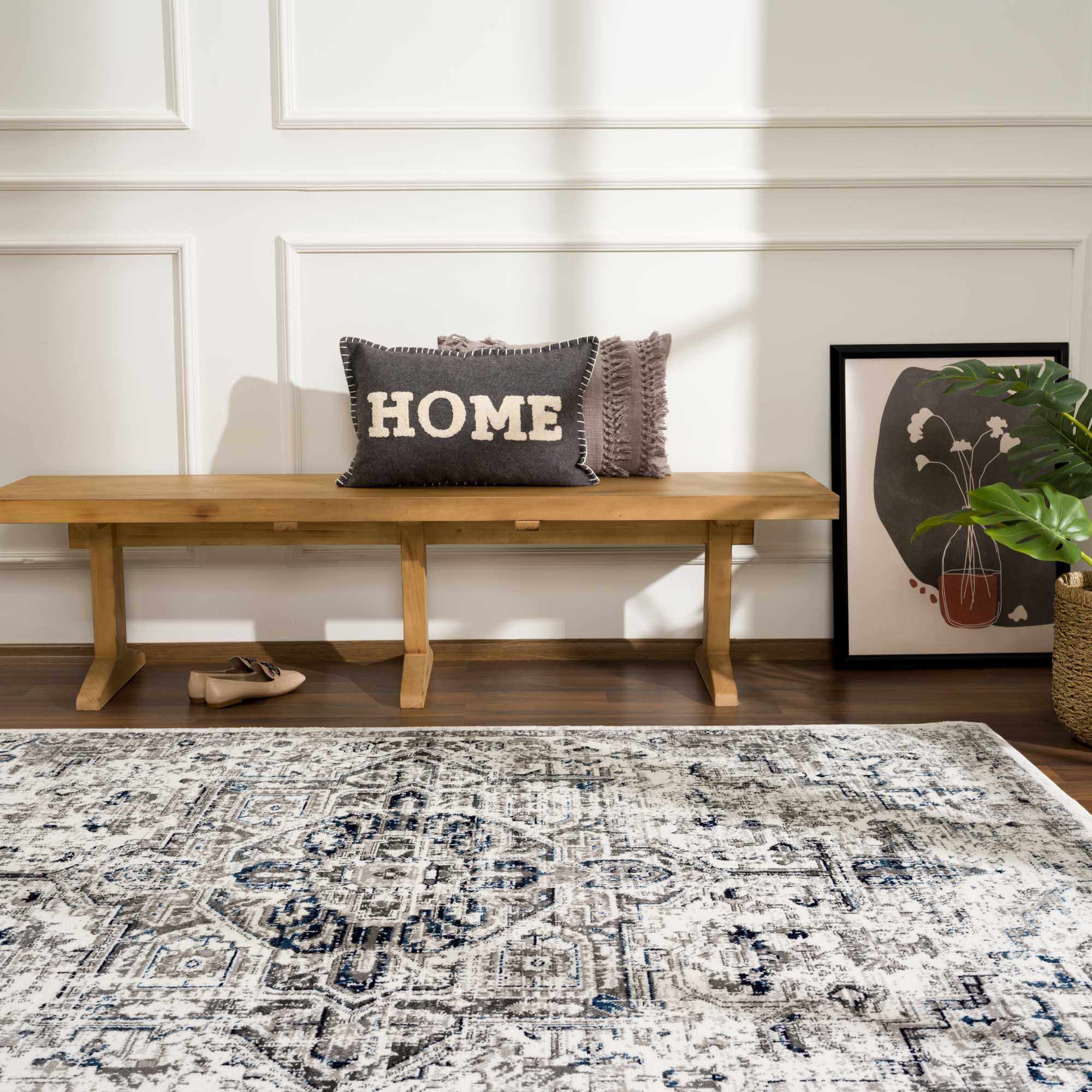 Buenaventura Cream & Navy Area Rug - Decor Addict, LLC