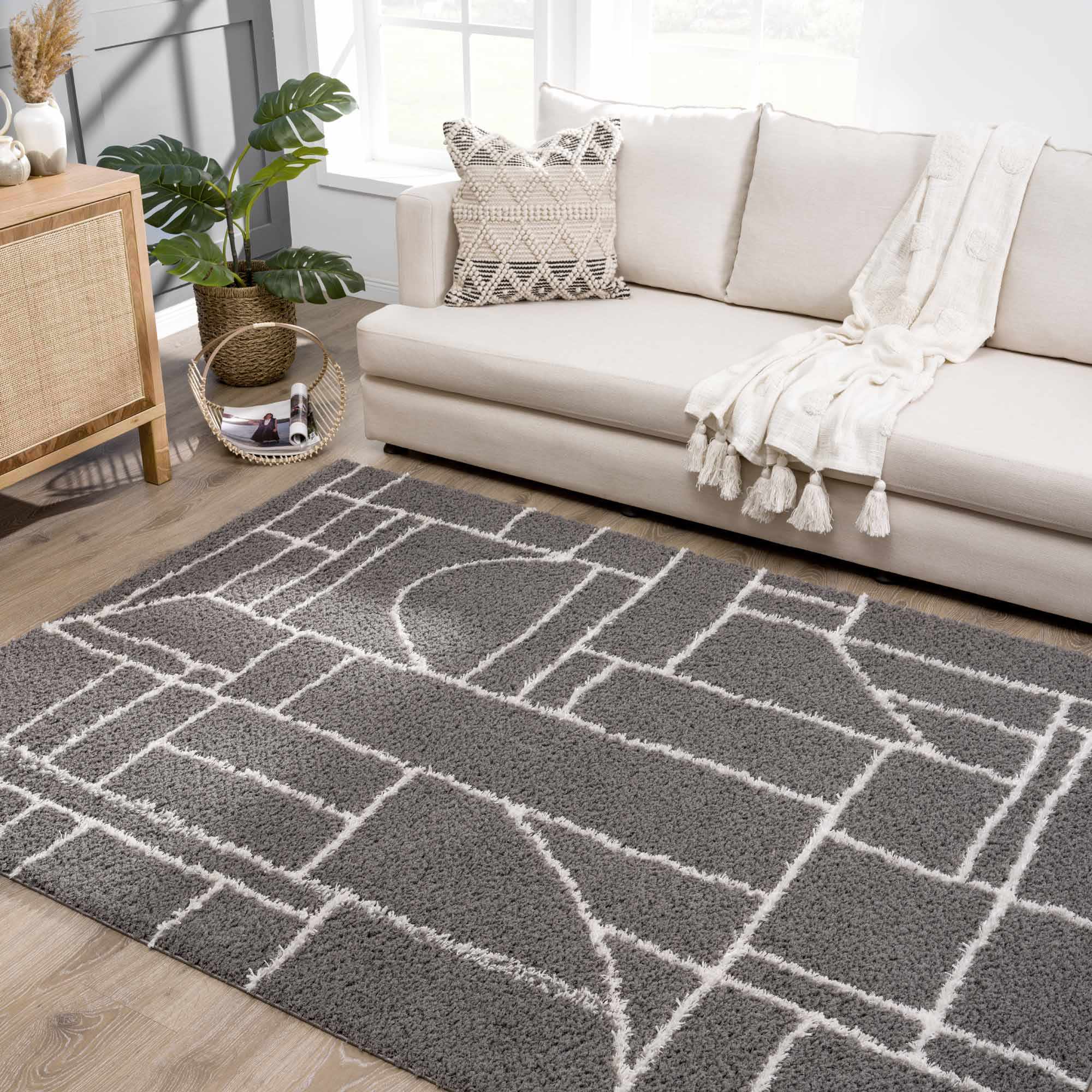 Andia Charcoal Area Rug - Decor Addict, LLC