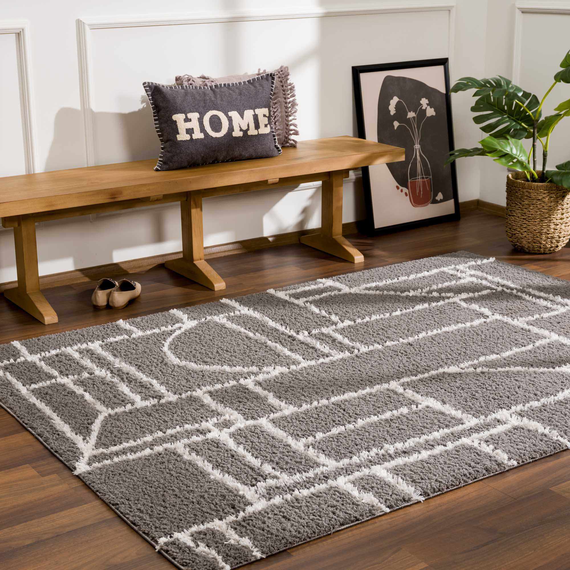Andia Charcoal Area Rug - Decor Addict, LLC
