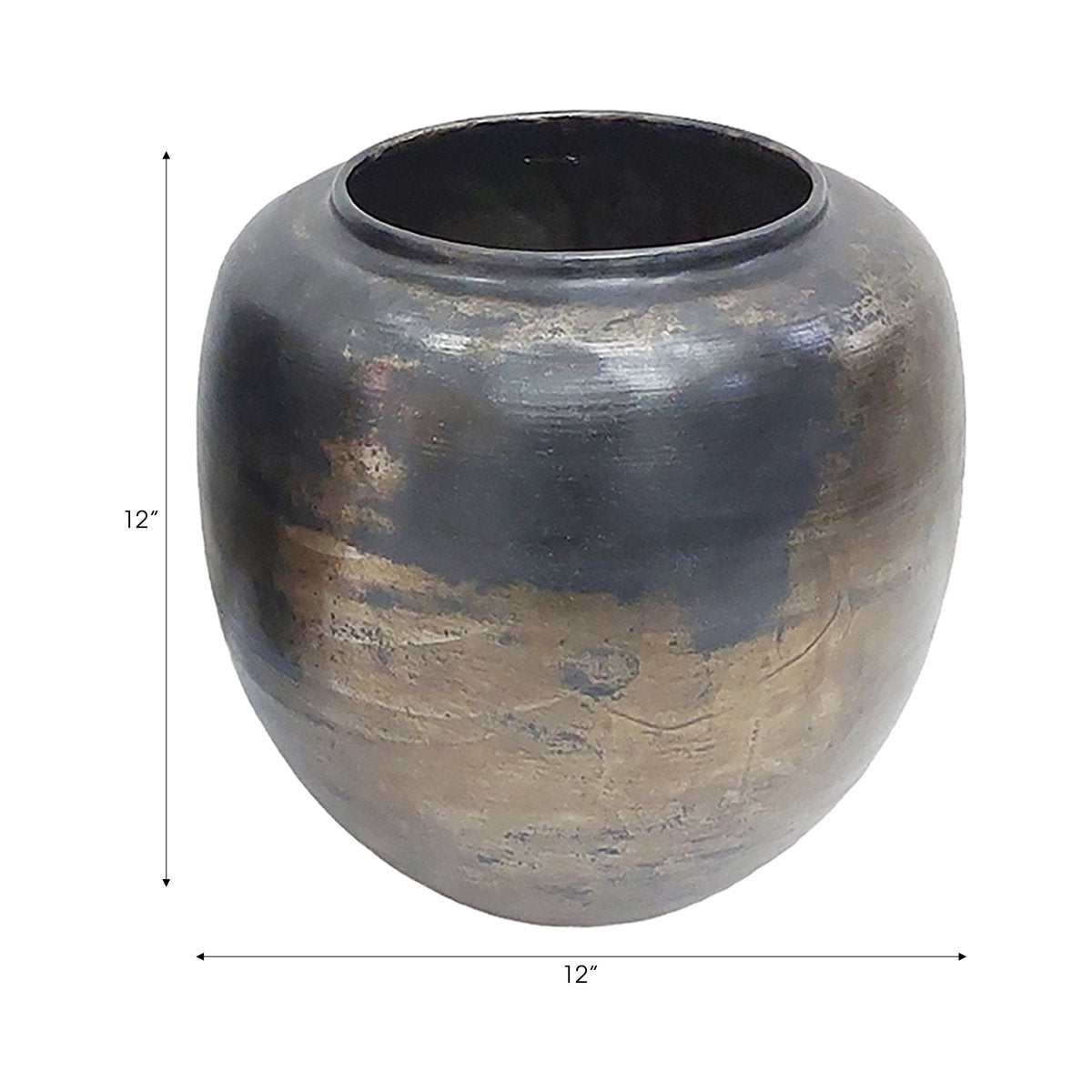 12" Maine Small Acid Wash Metal Vase - Decor Addict, LLC