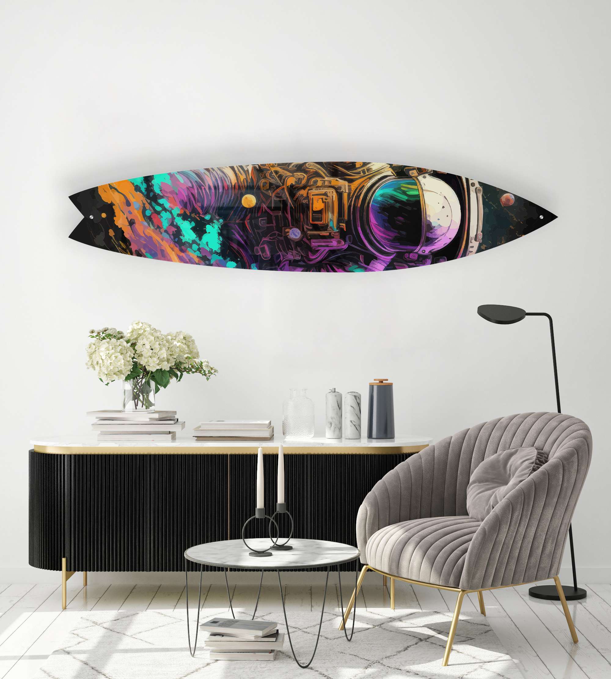 Astronaut Psychadelic Acrylic Surfboard Wall Art - Decor Addict, LLC