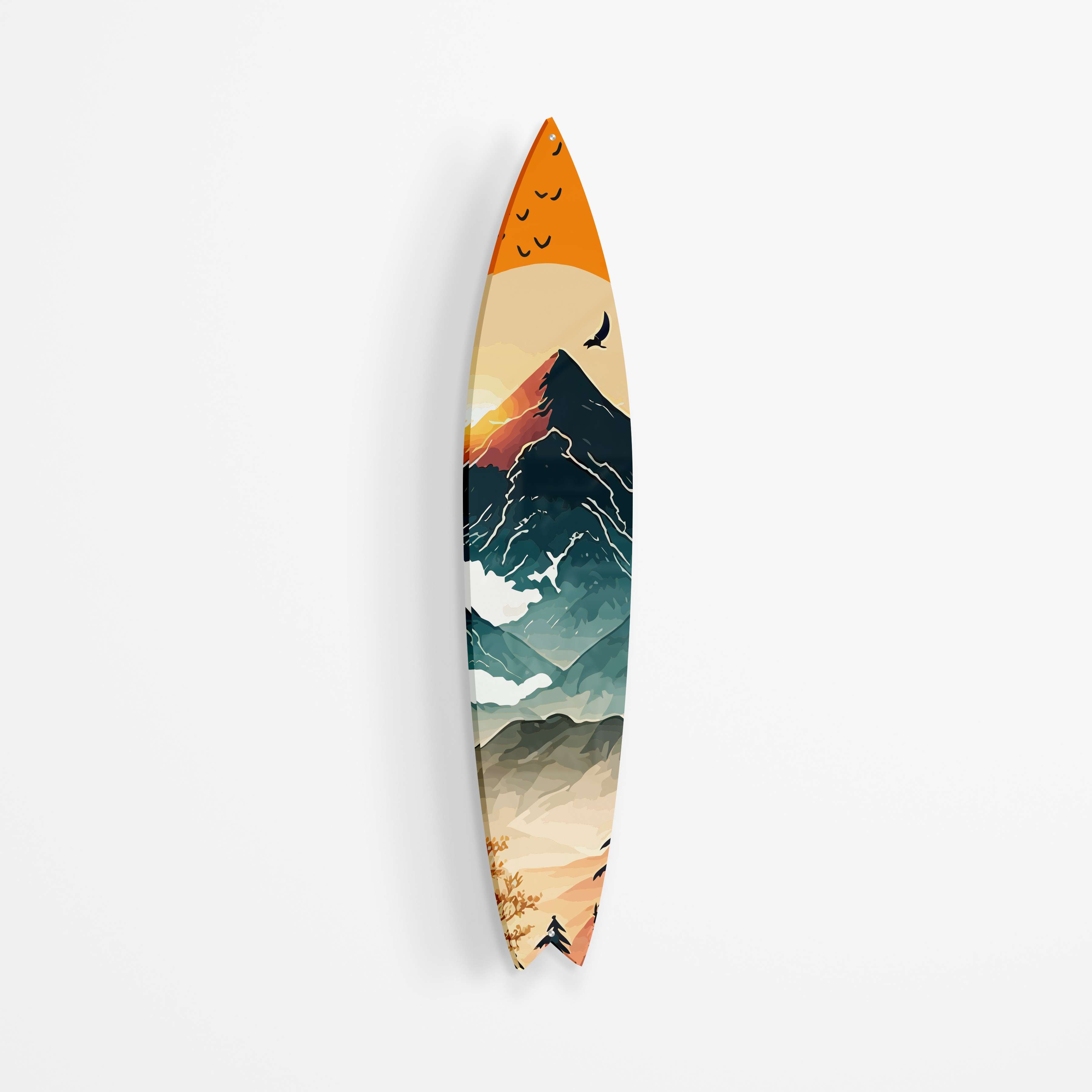 Mountains Horizon Acrylic Surfboard Wall Art - Decor Addict, LLC