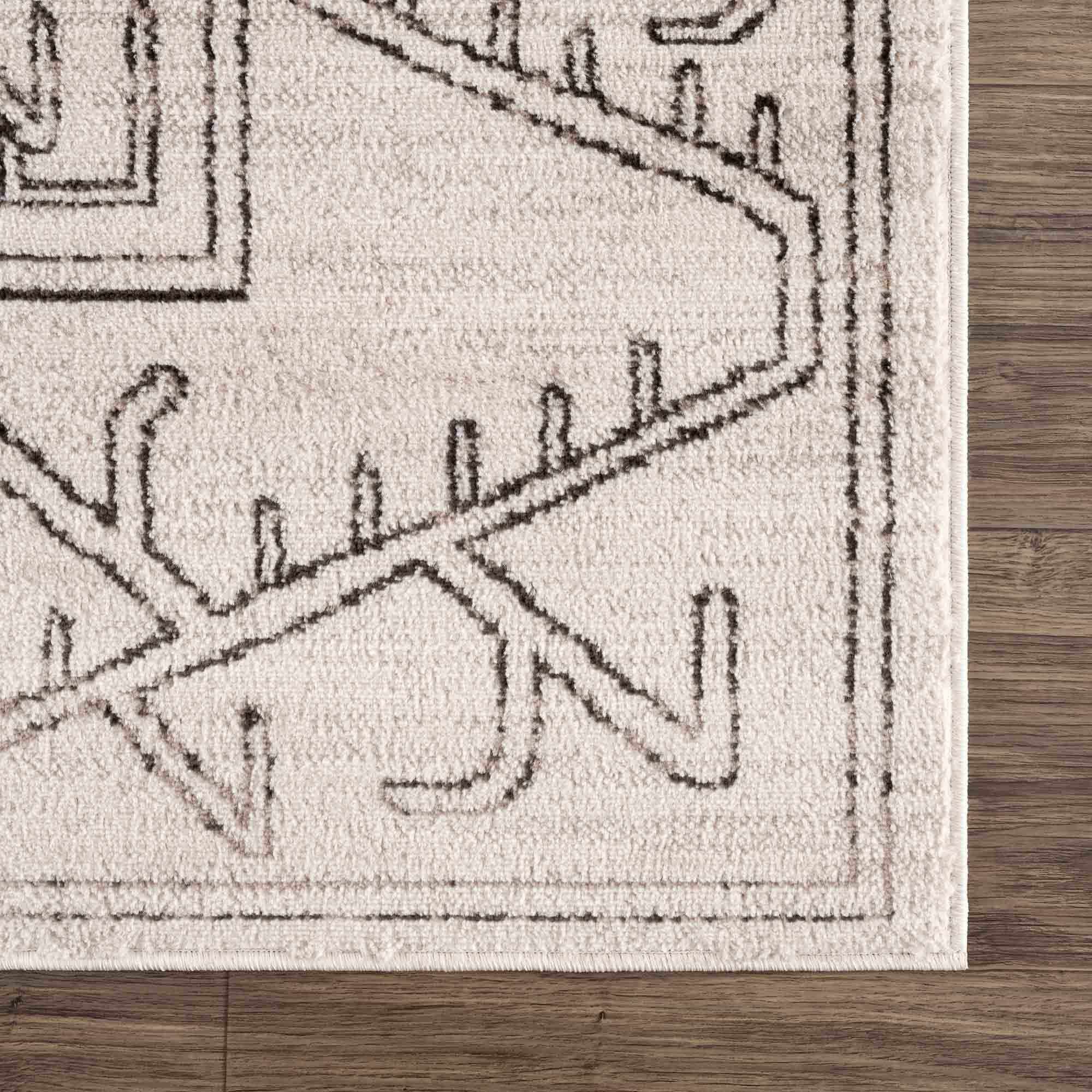 Divya Cream & Charcoal Area Rug - Decor Addict, LLC