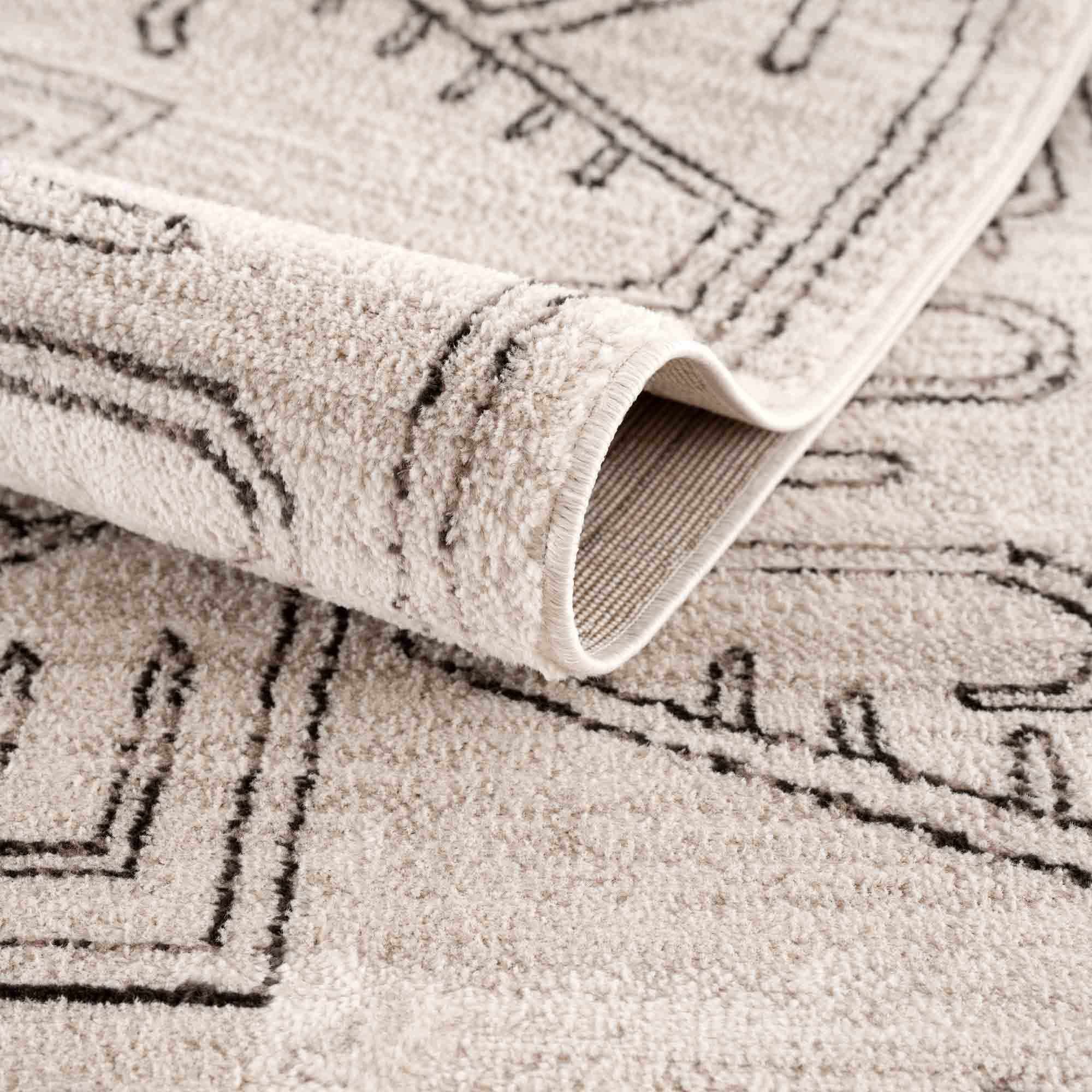 Divya Cream & Charcoal Area Rug - Decor Addict, LLC