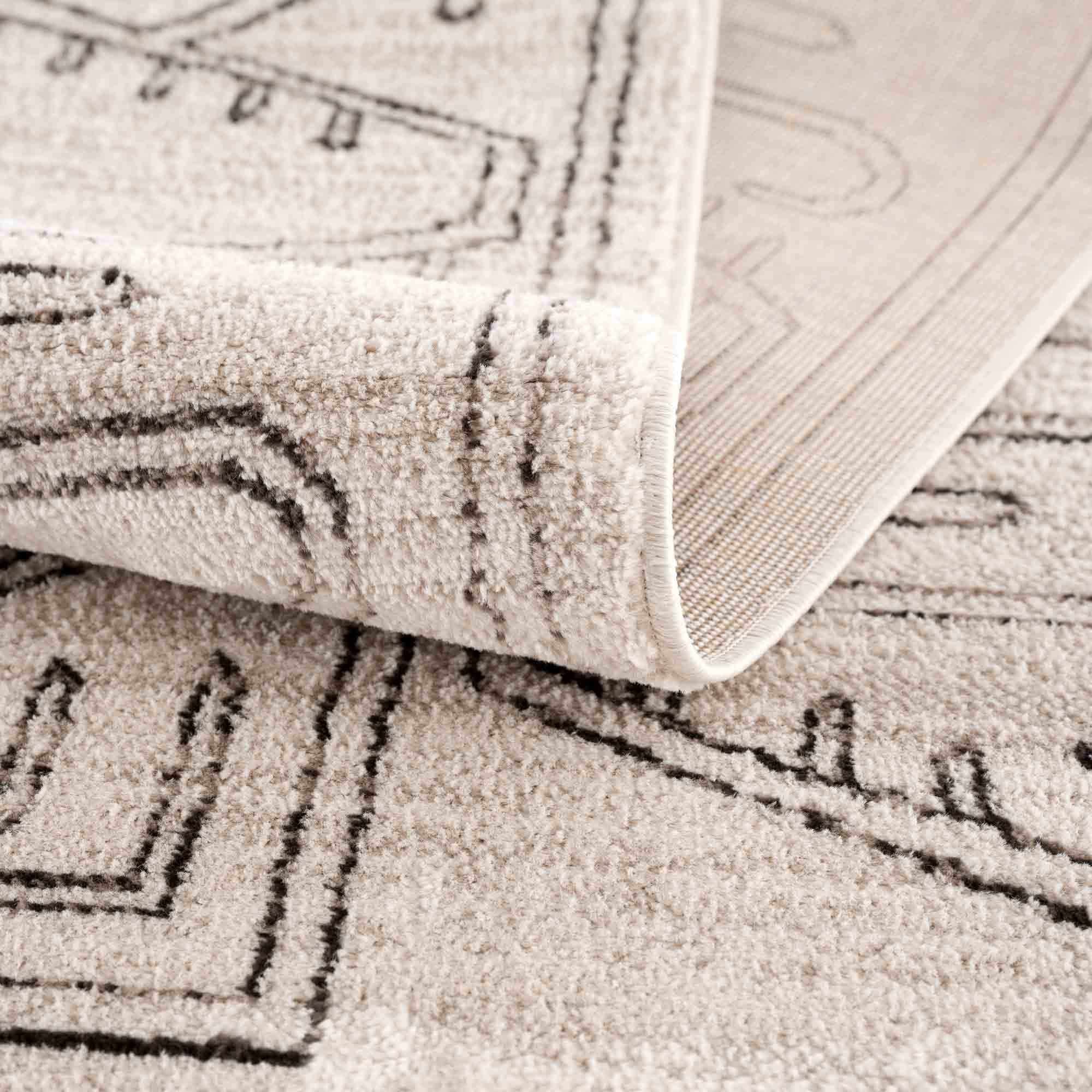 Divya Cream & Charcoal Area Rug - Decor Addict, LLC