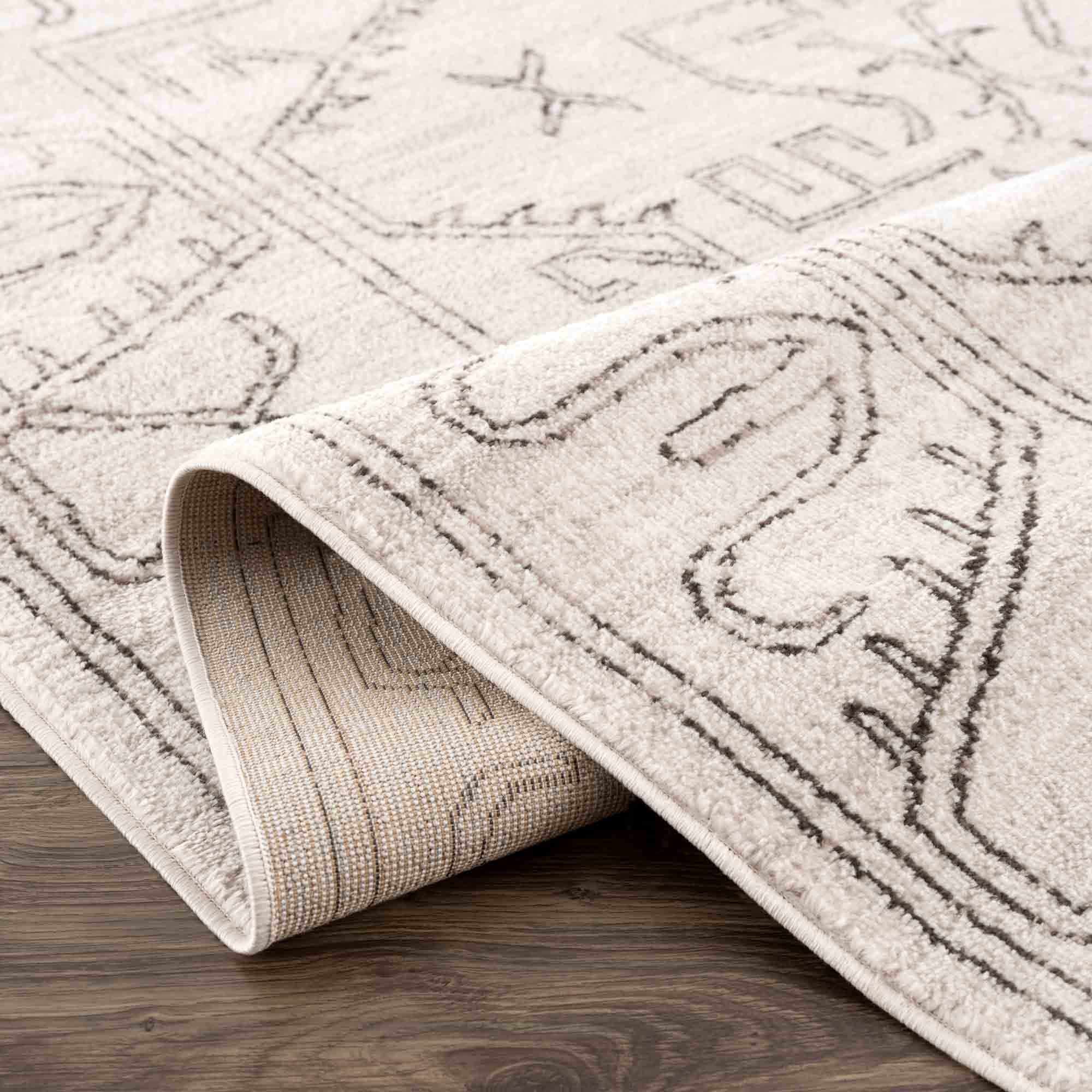 Divya Cream & Charcoal Area Rug - Decor Addict, LLC