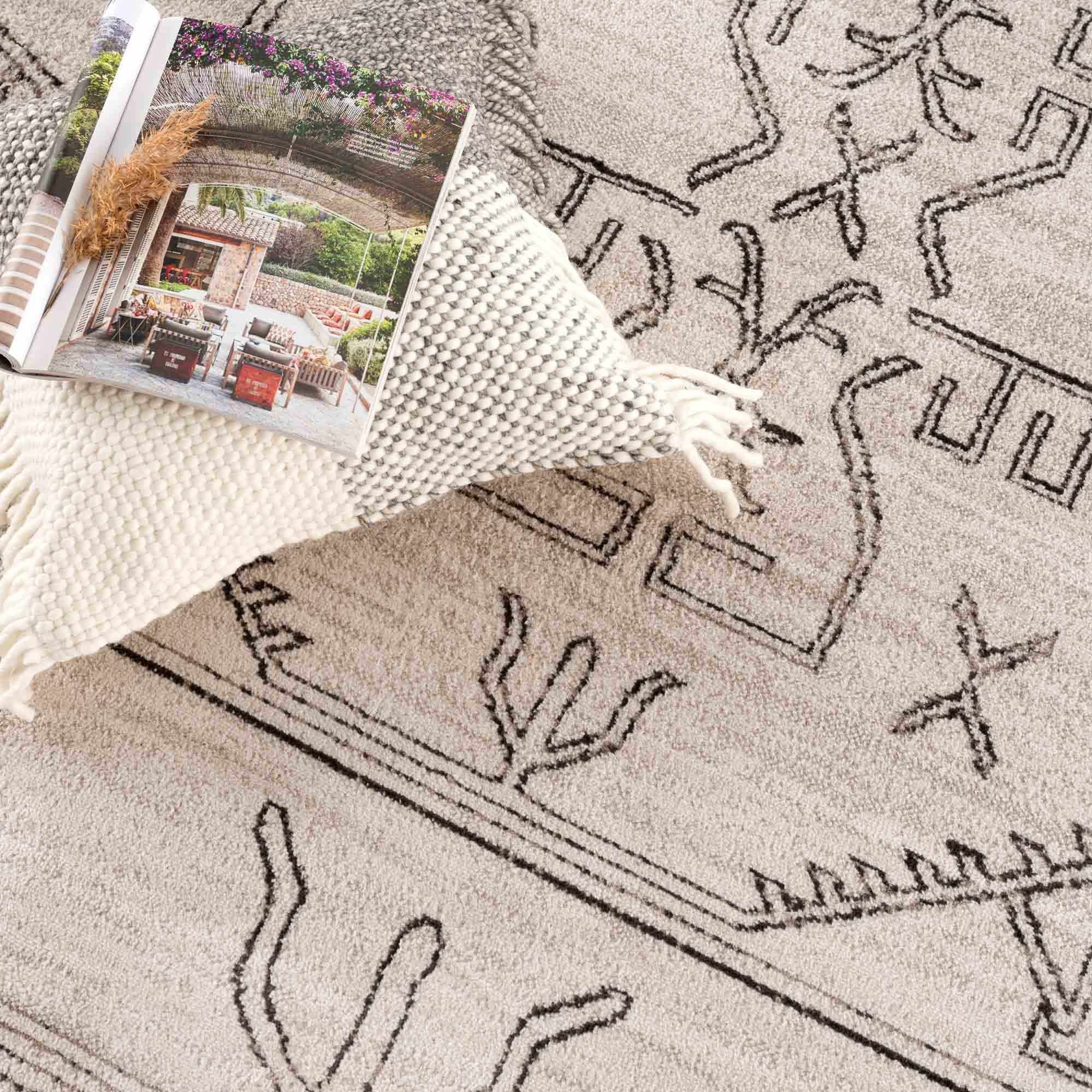 Divya Cream & Charcoal Area Rug - Decor Addict, LLC