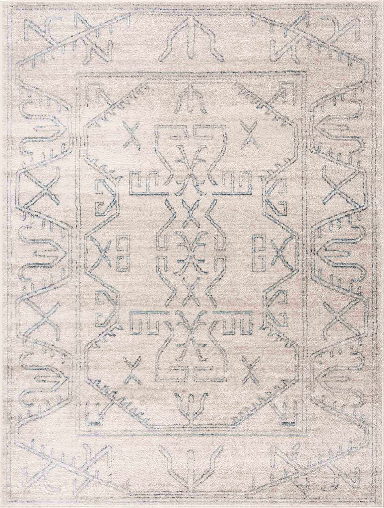 Divya Cream & Silver Blue Area Rug - Decor Addict, LLC