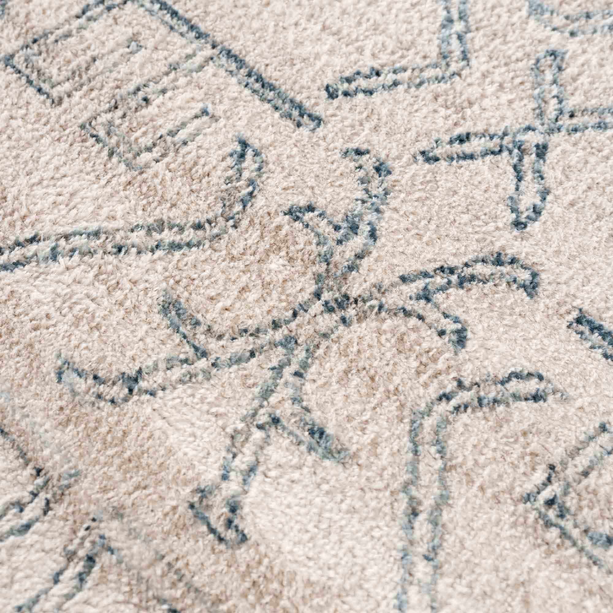 Divya Cream & Silver Blue Area Rug - Decor Addict, LLC