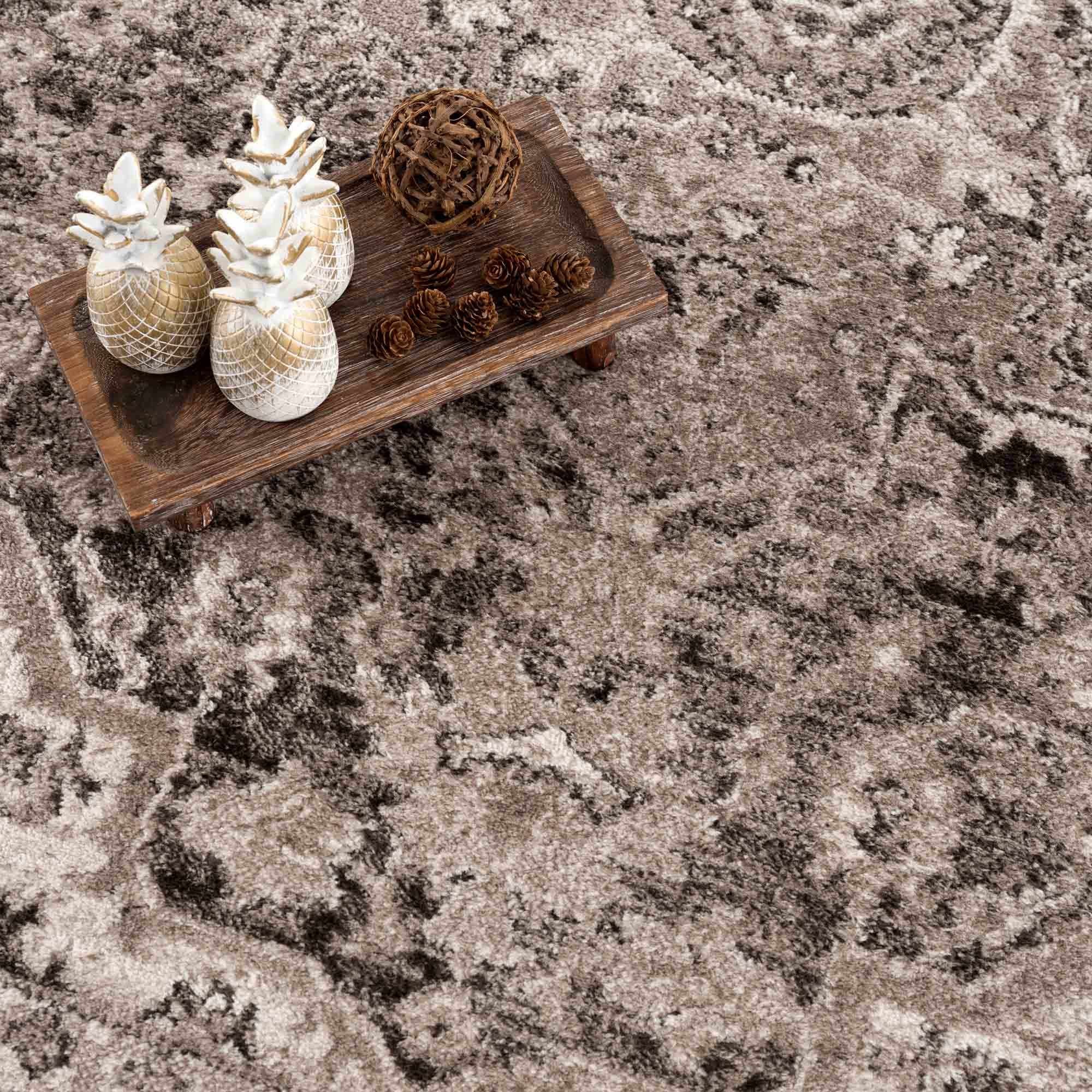 Albie Charcoal & Beige Area Rug - Decor Addict, LLC