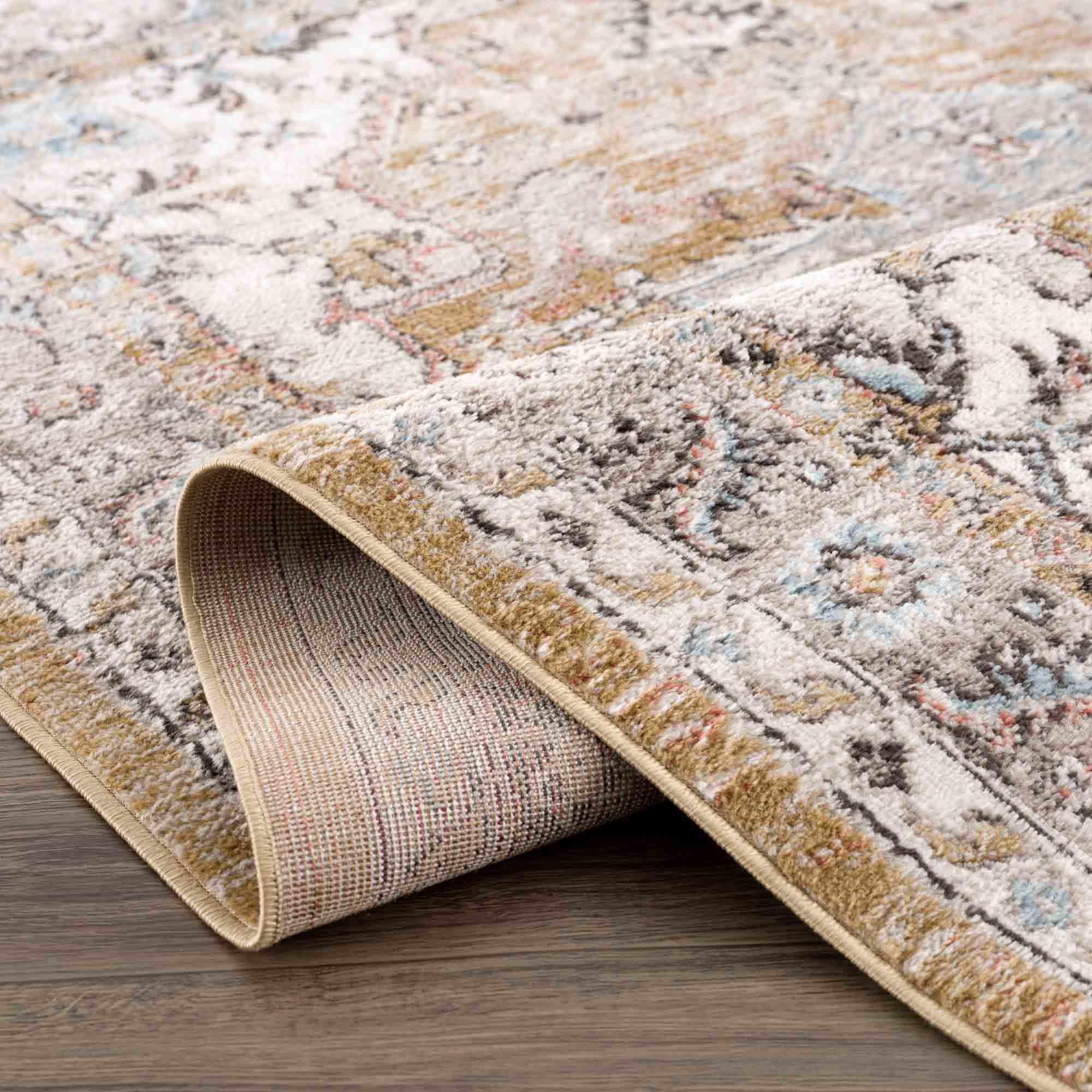Albie Gold & Beige Area Rug - Decor Addict, LLC