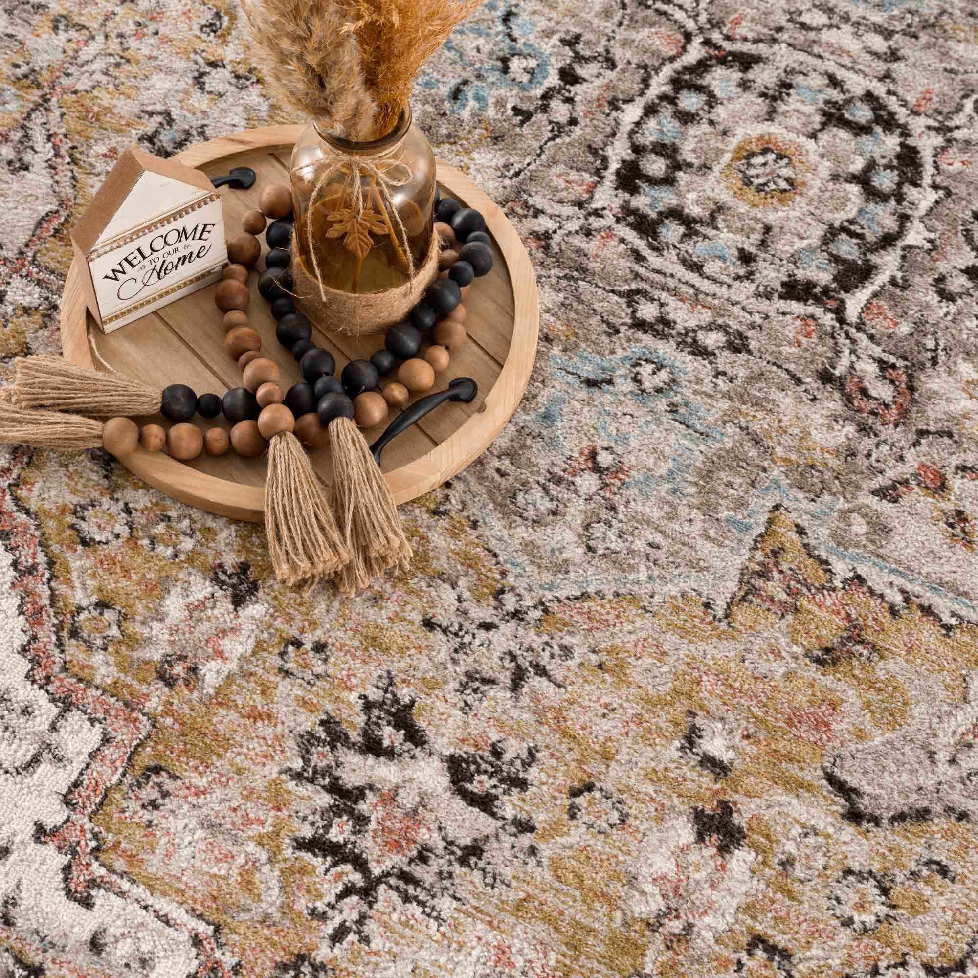 Albie Gold & Beige Area Rug - Decor Addict, LLC