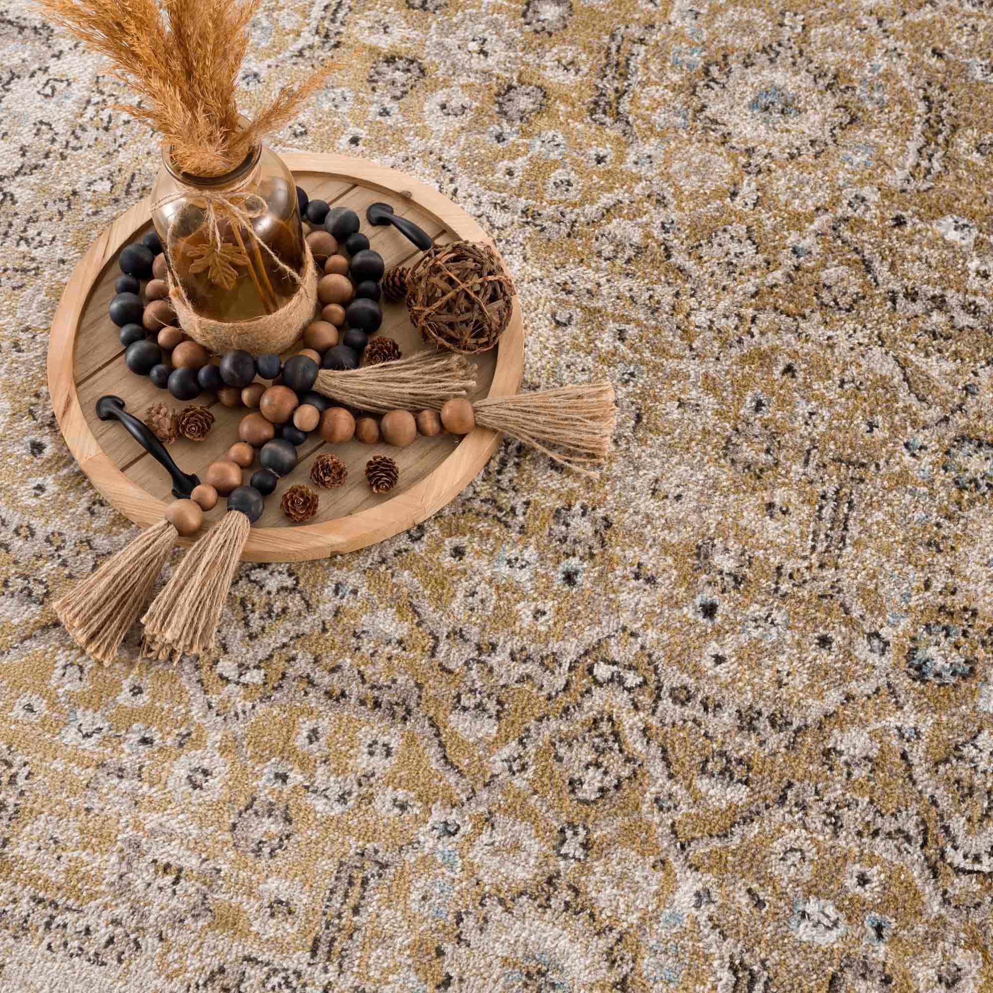 Anana Gold & Beige Area Rug - Decor Addict, LLC