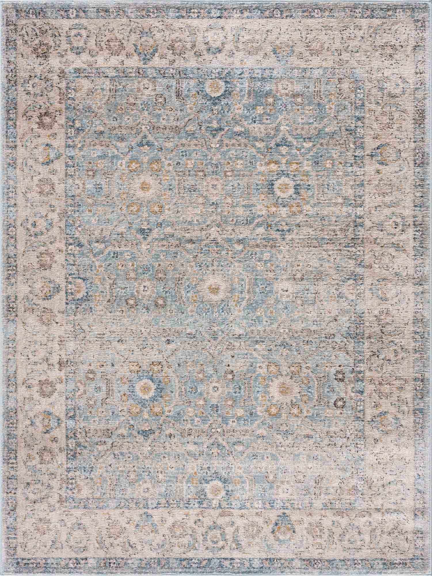 Anana Silver Blue & Beige Area Rug - Decor Addict, LLC