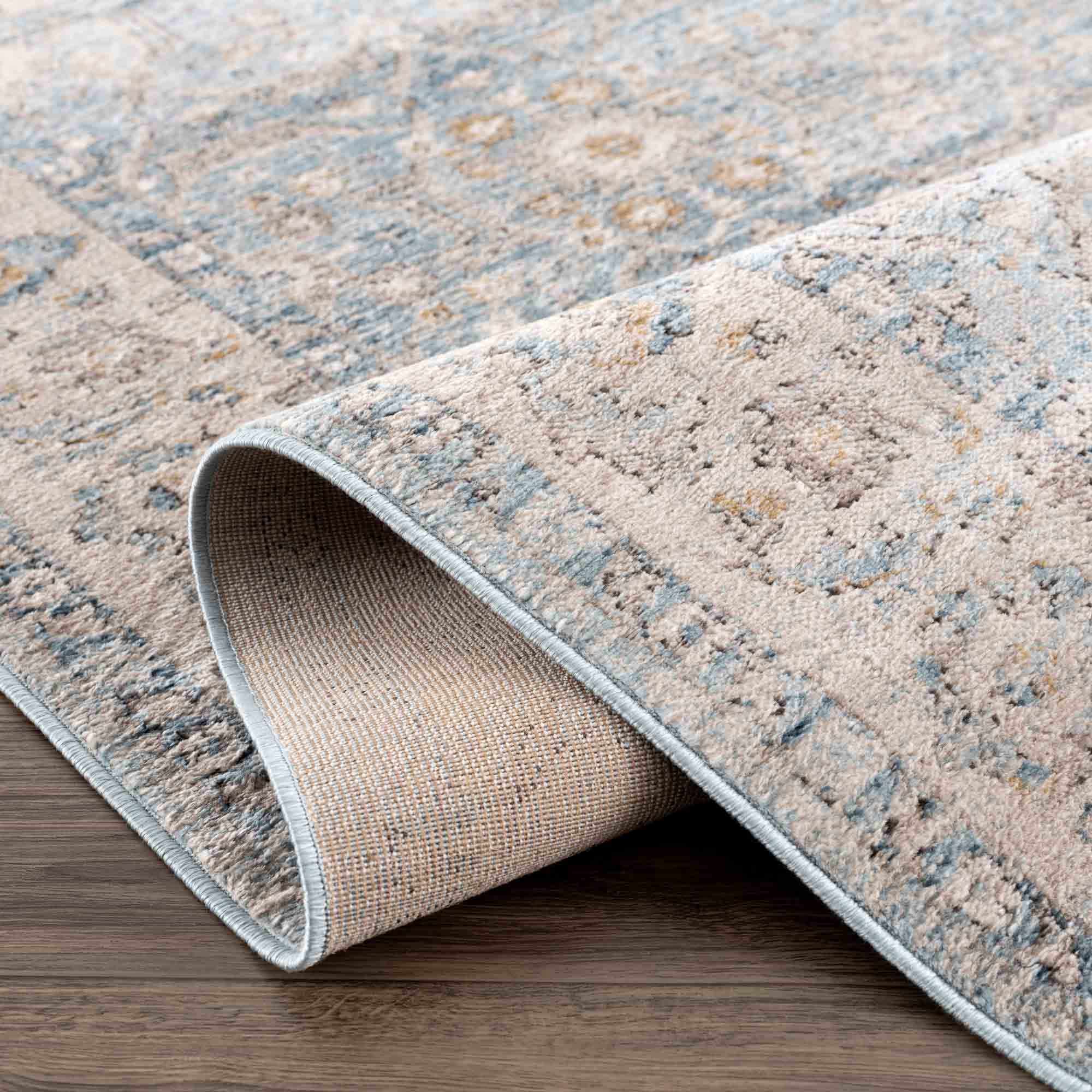 Anana Silver Blue & Beige Area Rug - Decor Addict, LLC