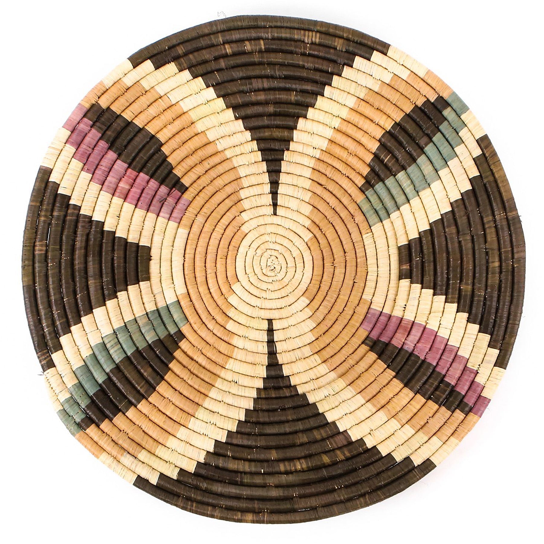 21" Large Lilac & Neutrals Tabia Woven Wall Art Plate - Decor Addict, LLC