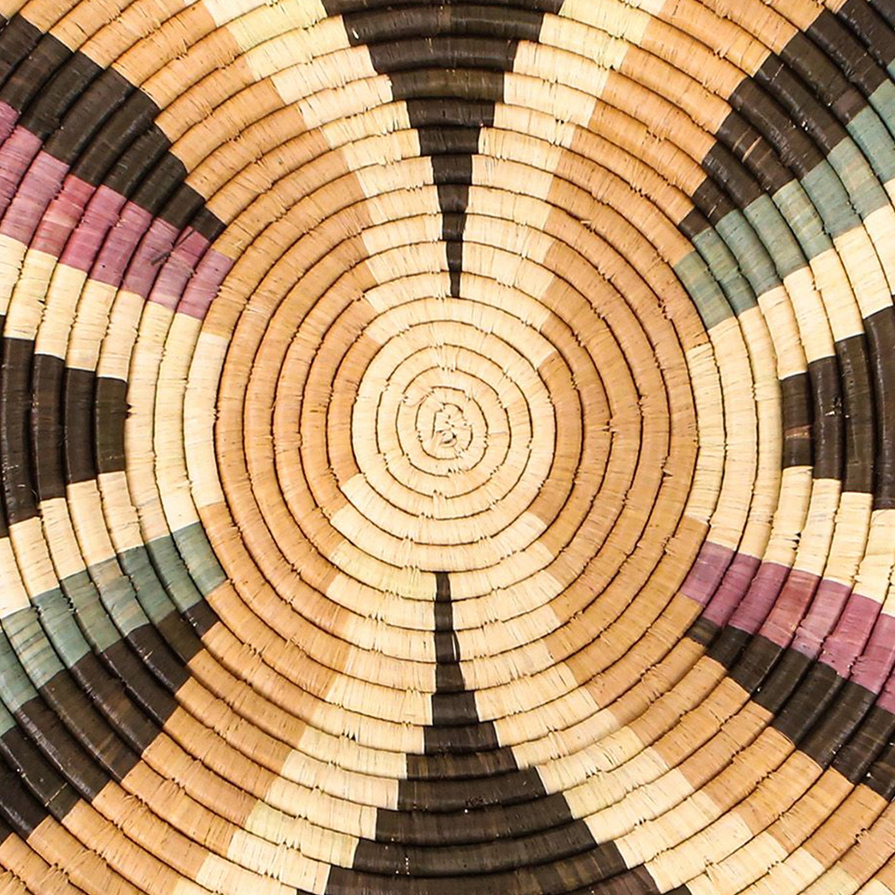 21" Large Lilac & Neutrals Tabia Woven Wall Art Plate - Decor Addict, LLC