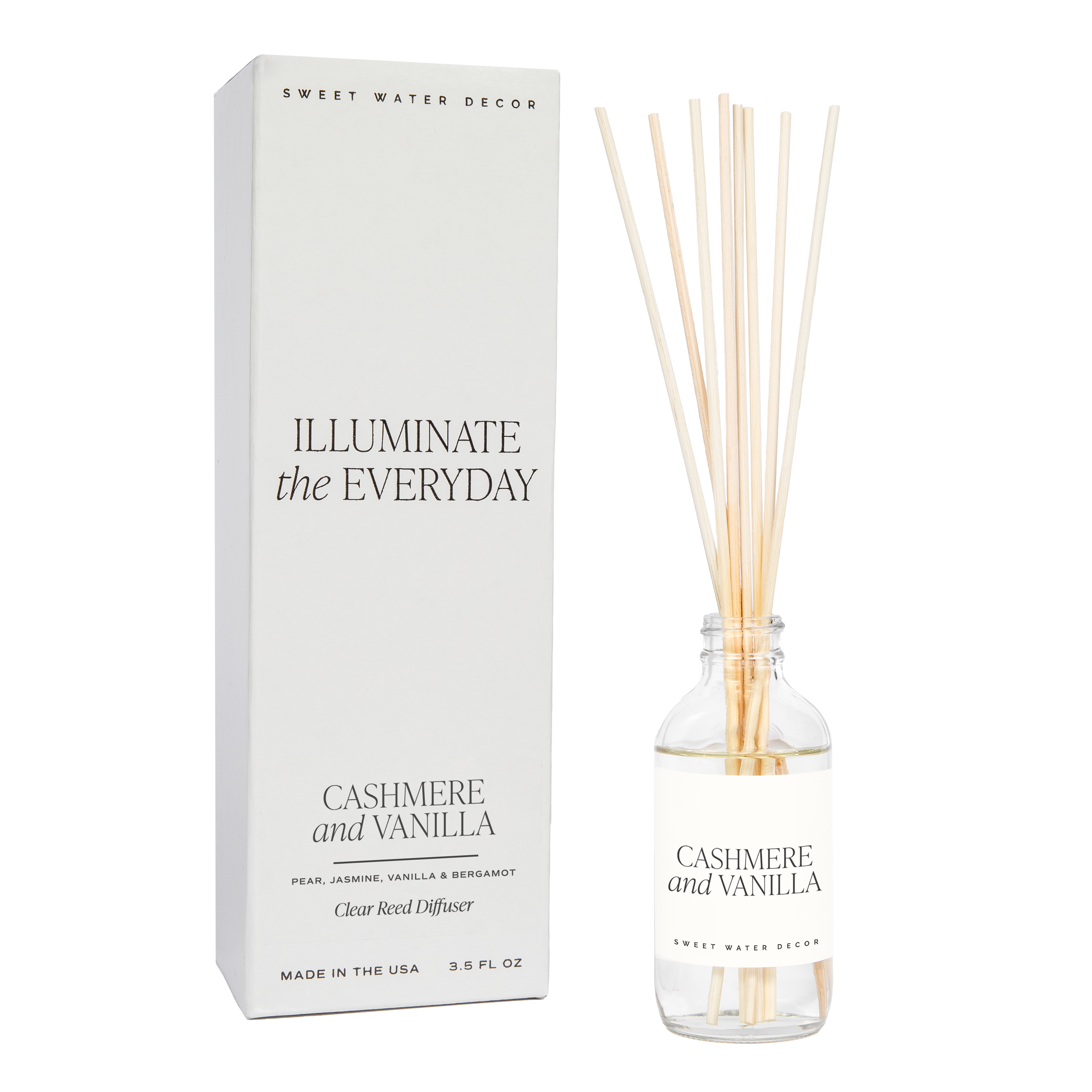 Cashmere and Vanilla Clear Reed Diffuser - Decor Addict, LLC
