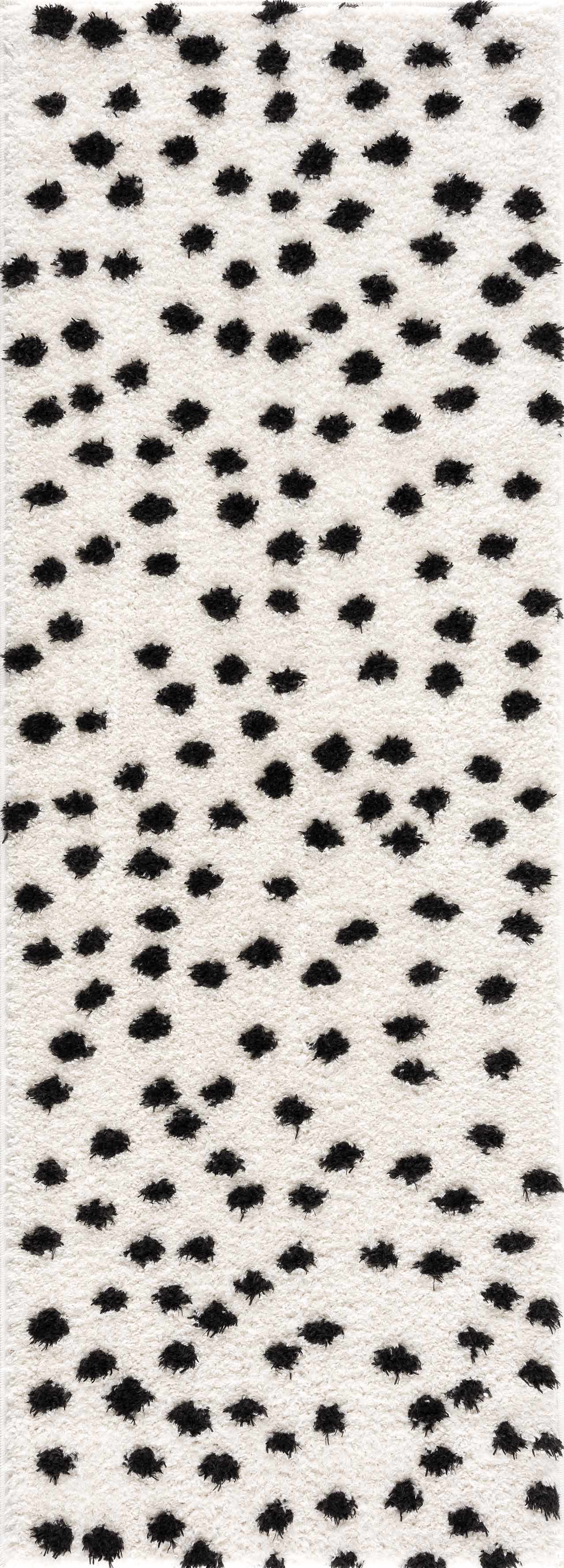 Cansu Black & White Dotted Area Rug - Decor Addict, LLC