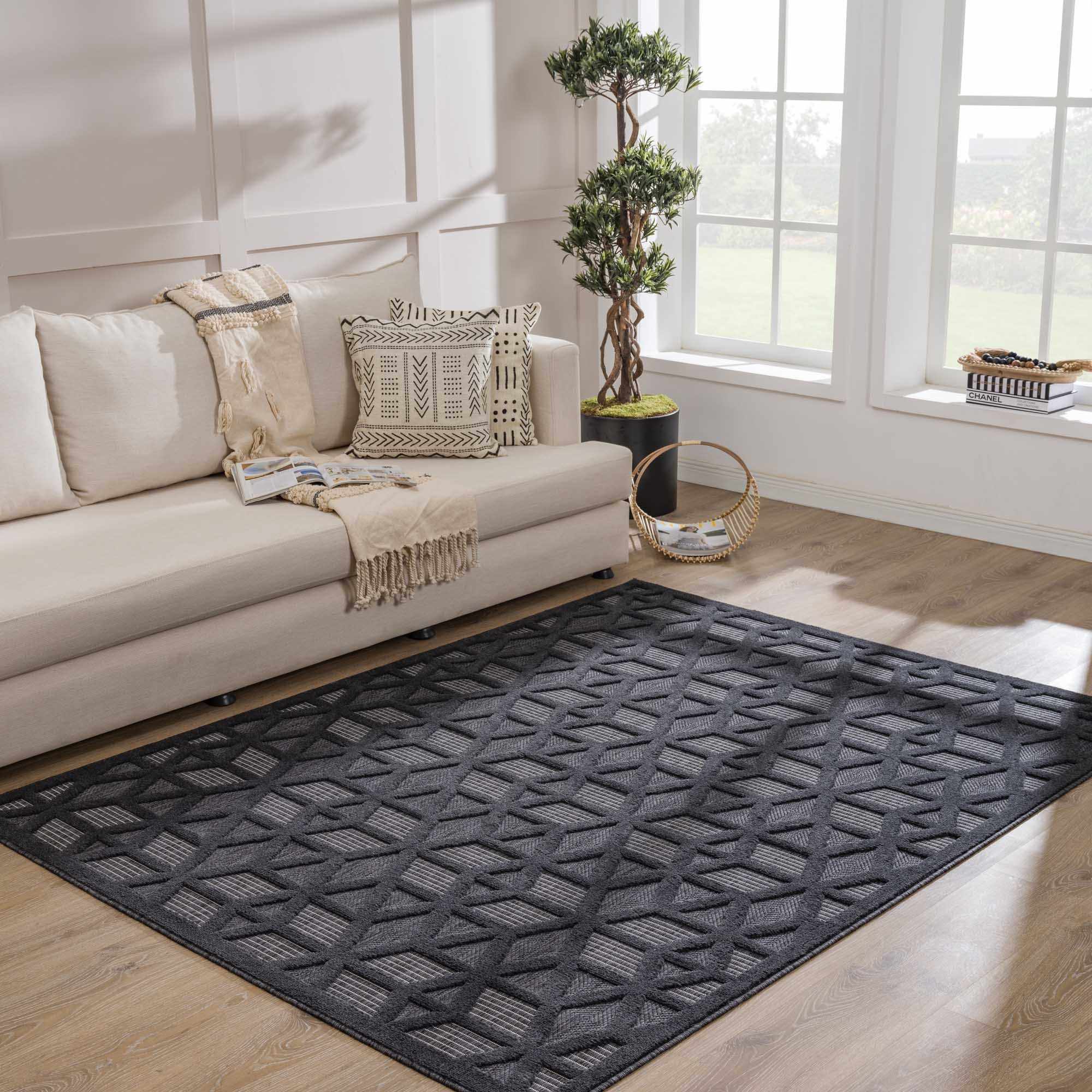 Nuri Black Outdoor Rug - Decor Addict, LLC