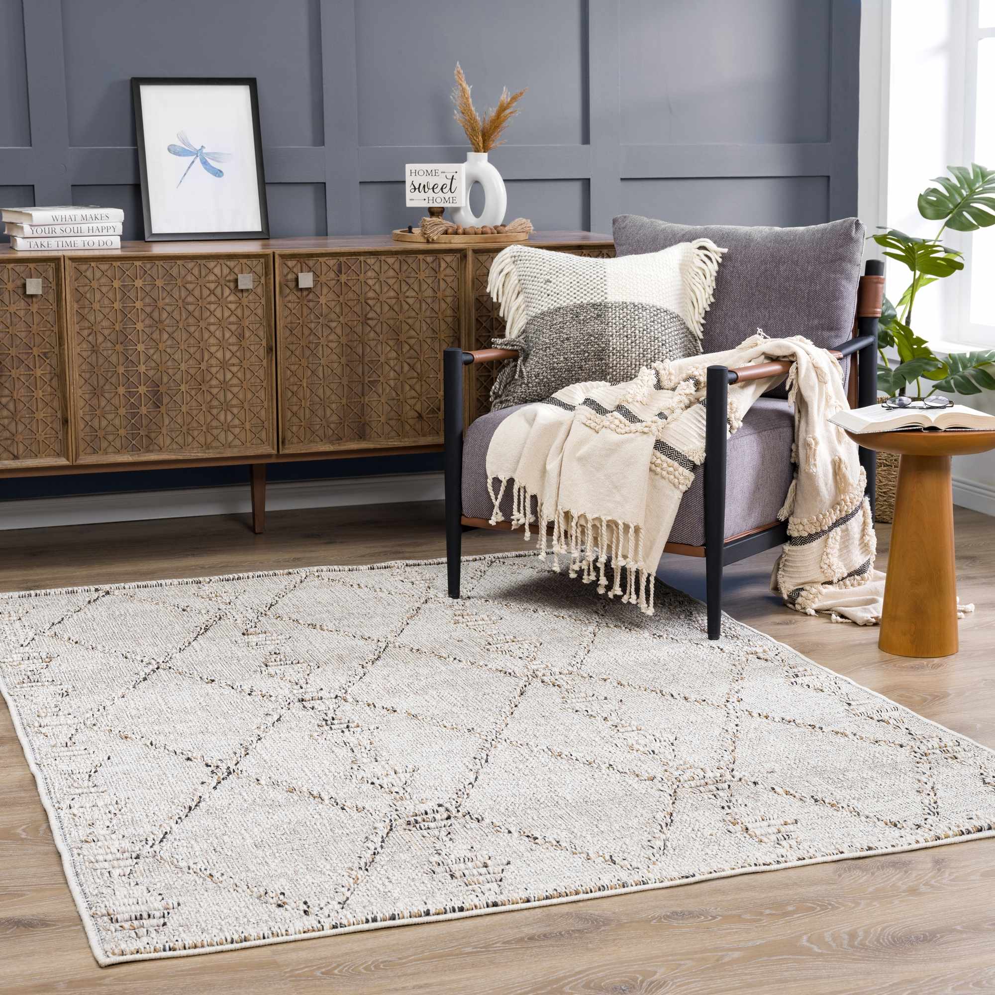 Nyla Bone Area Rug - Decor Addict, LLC