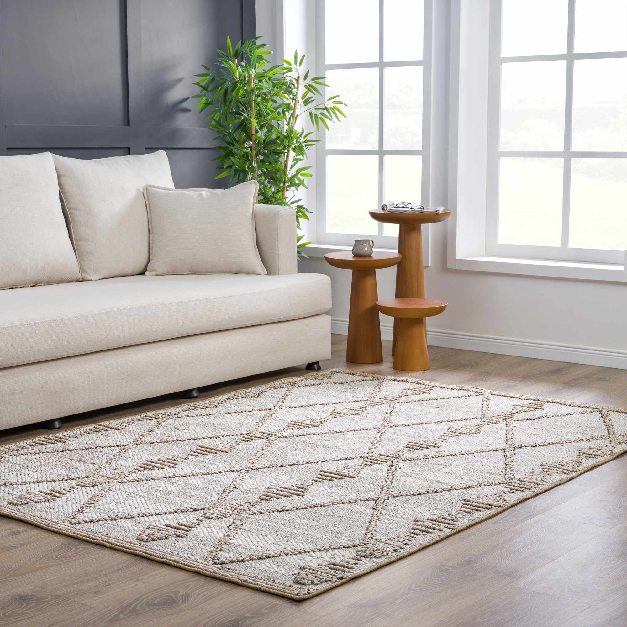 Nyla Bone & Tan Area Rug - Decor Addict, LLC