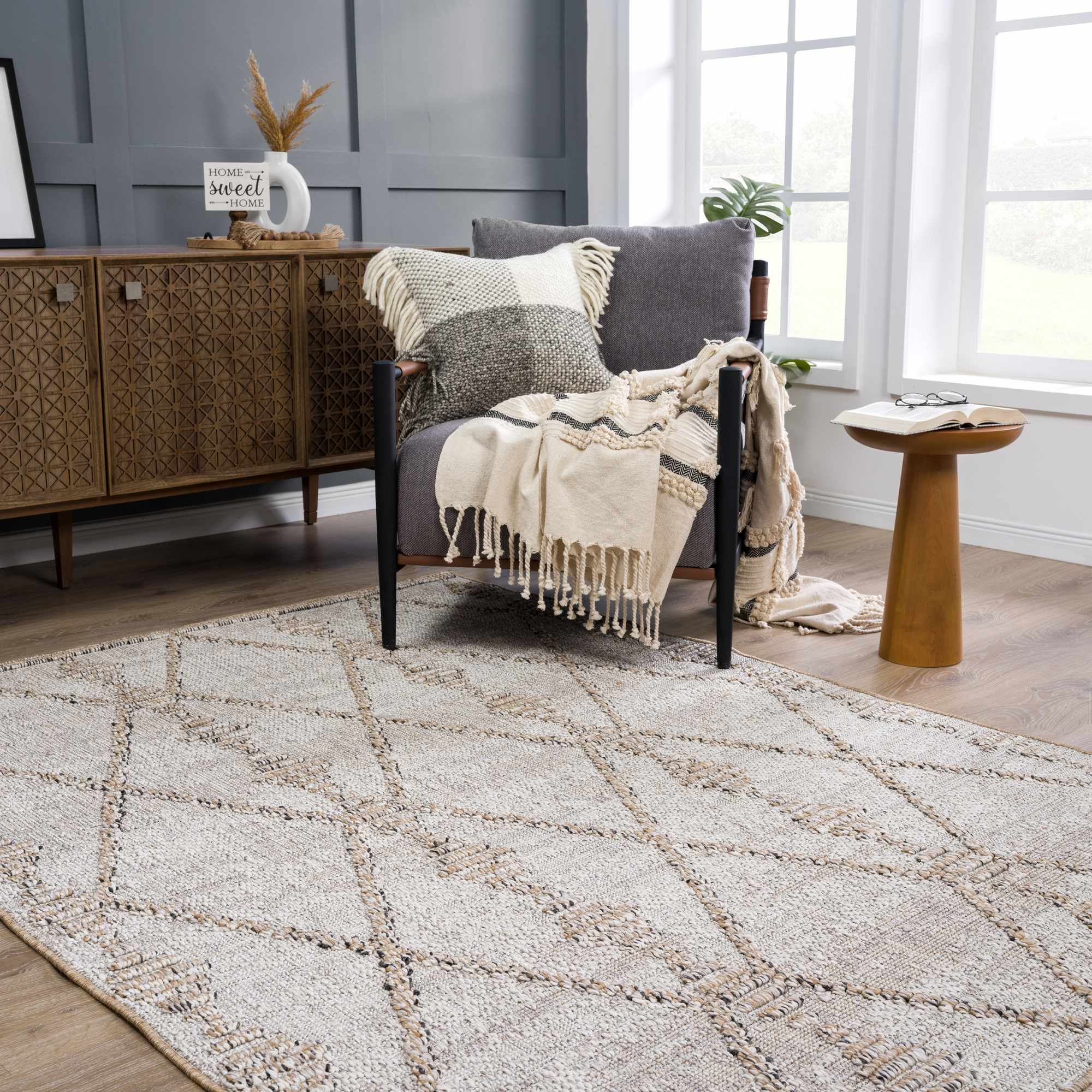 Nyla Bone & Tan Area Rug - Decor Addict, LLC