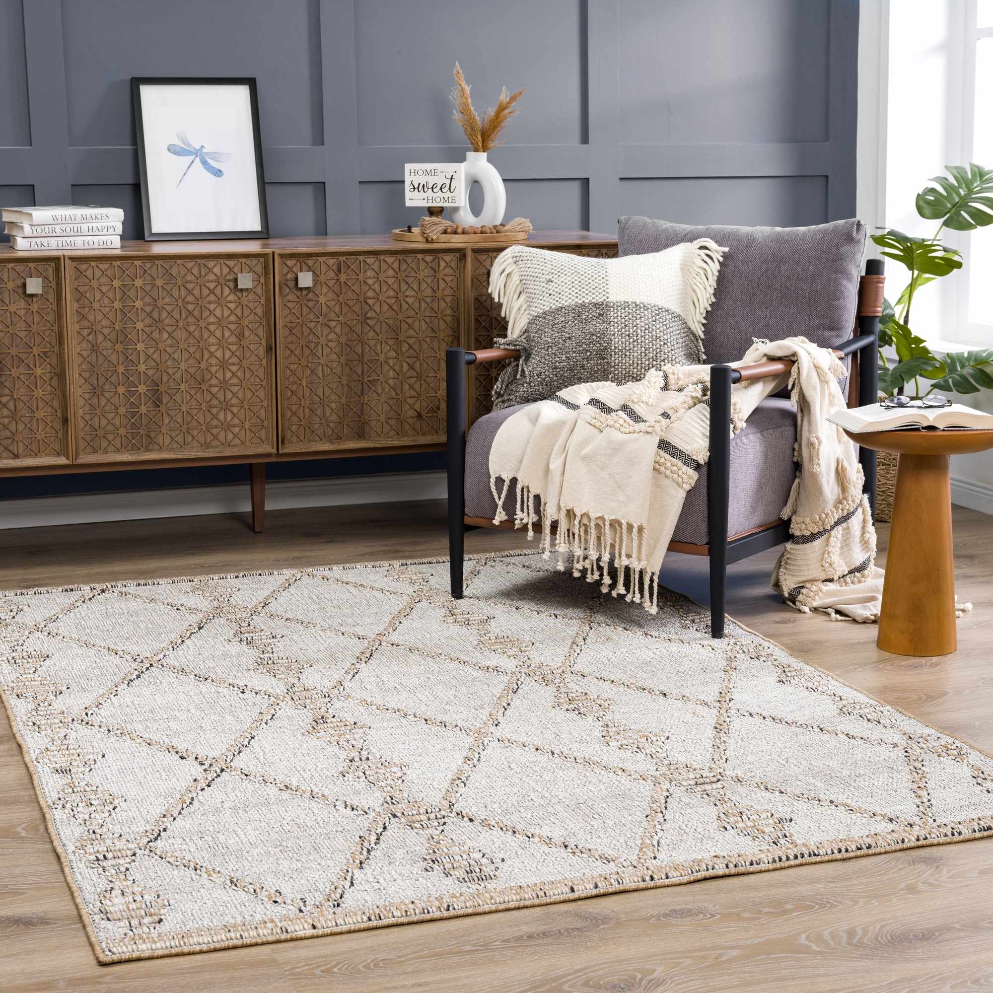 Nyla Bone & Tan Area Rug - Decor Addict, LLC
