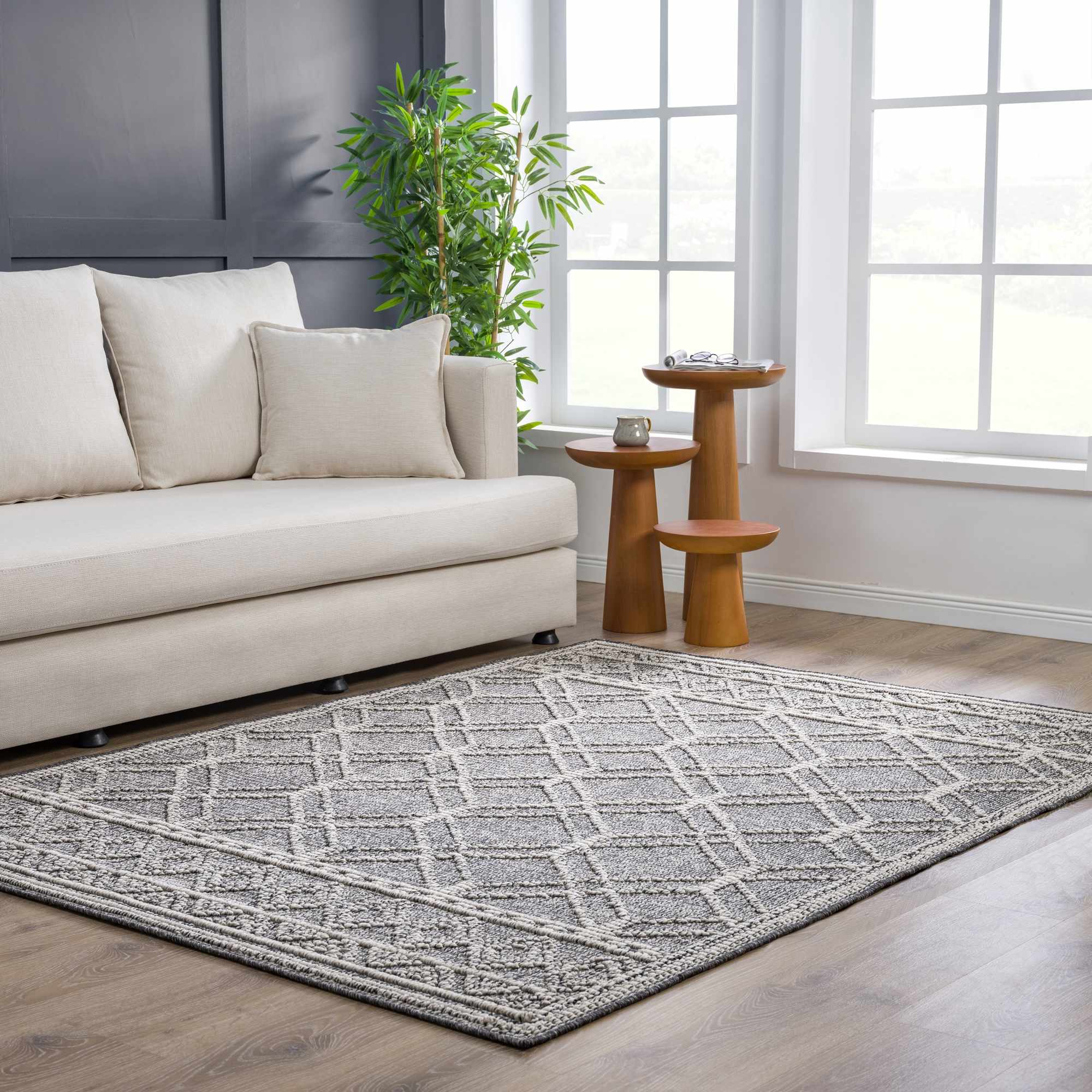 Diah Black & Bone Area Rug - Decor Addict, LLC