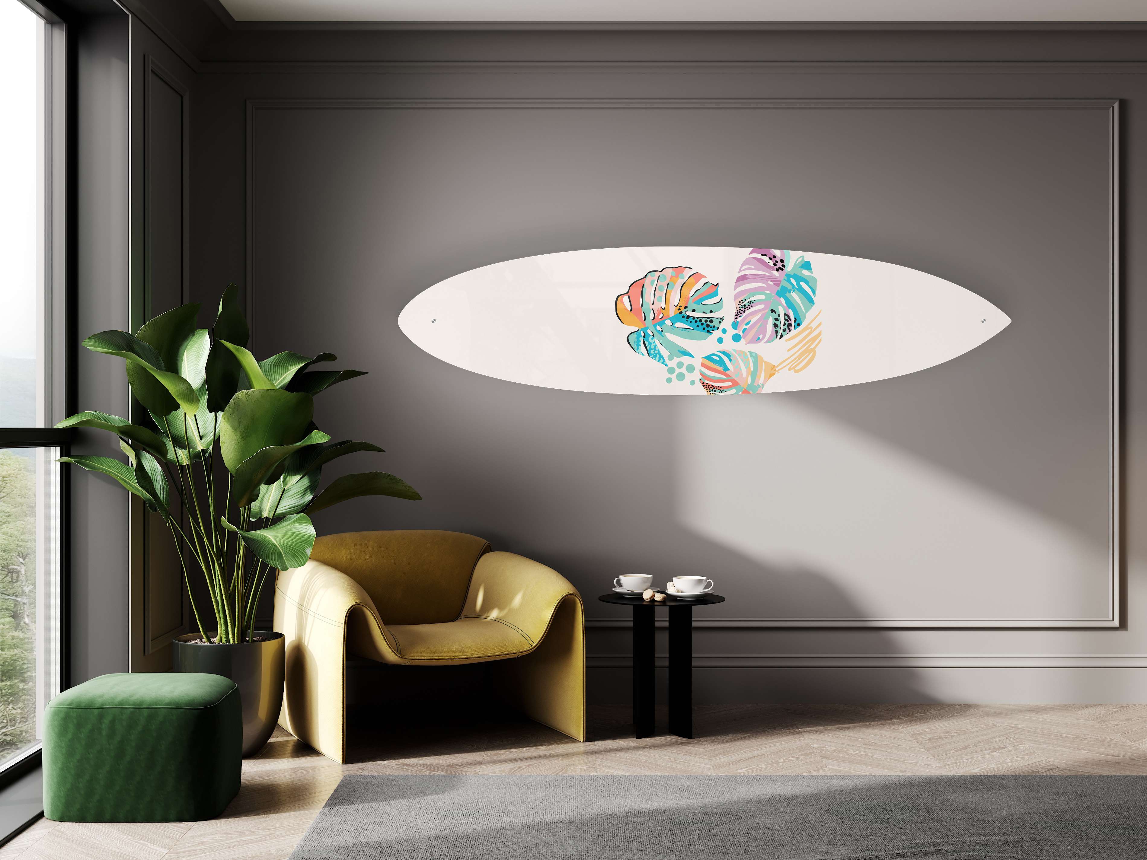 Monstera Leaves Acrylic Surfboard Wall Art - Decor Addict, LLC