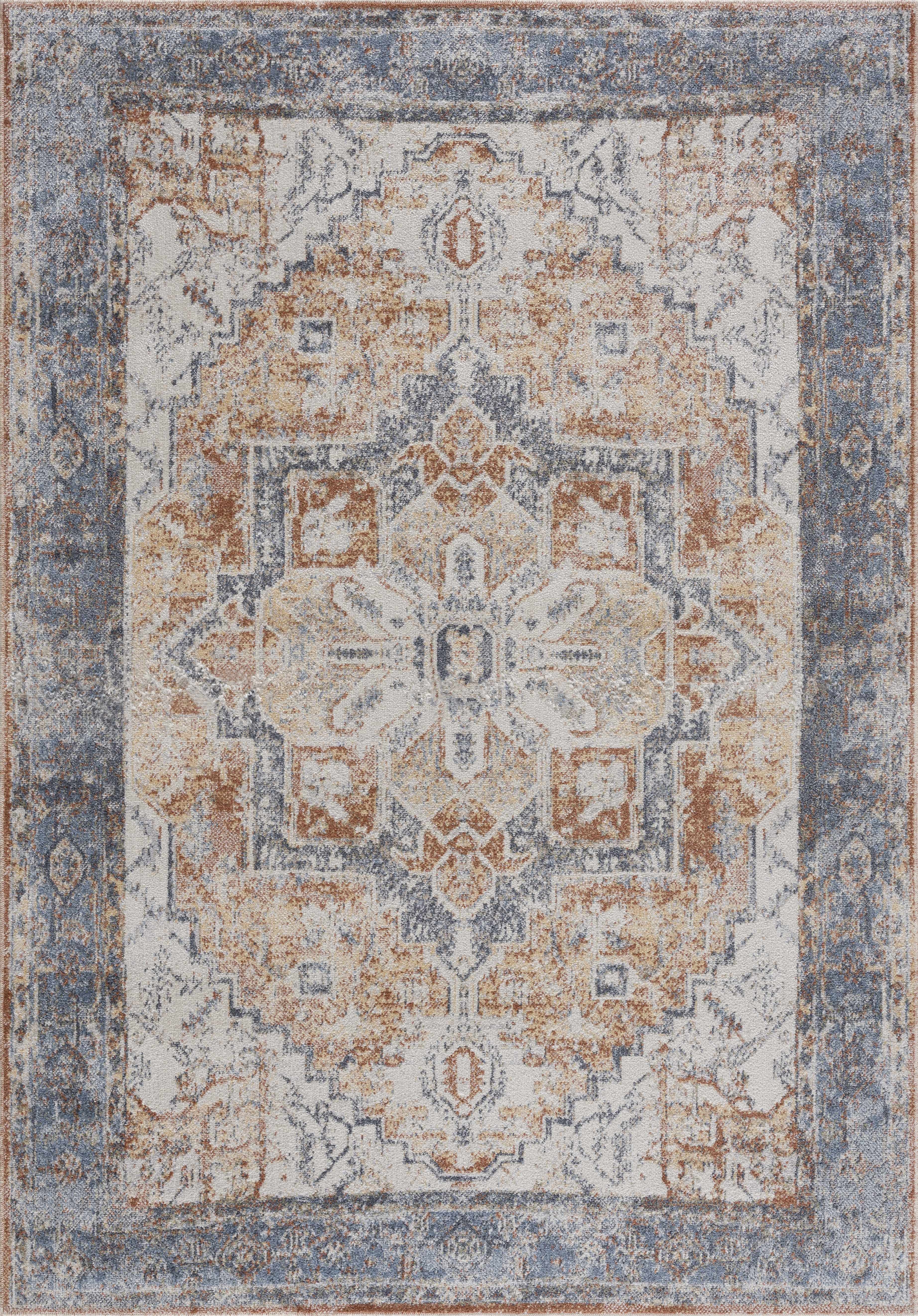 Blue Orange Hera Washable Area Rug - Decor Addict, LLC
