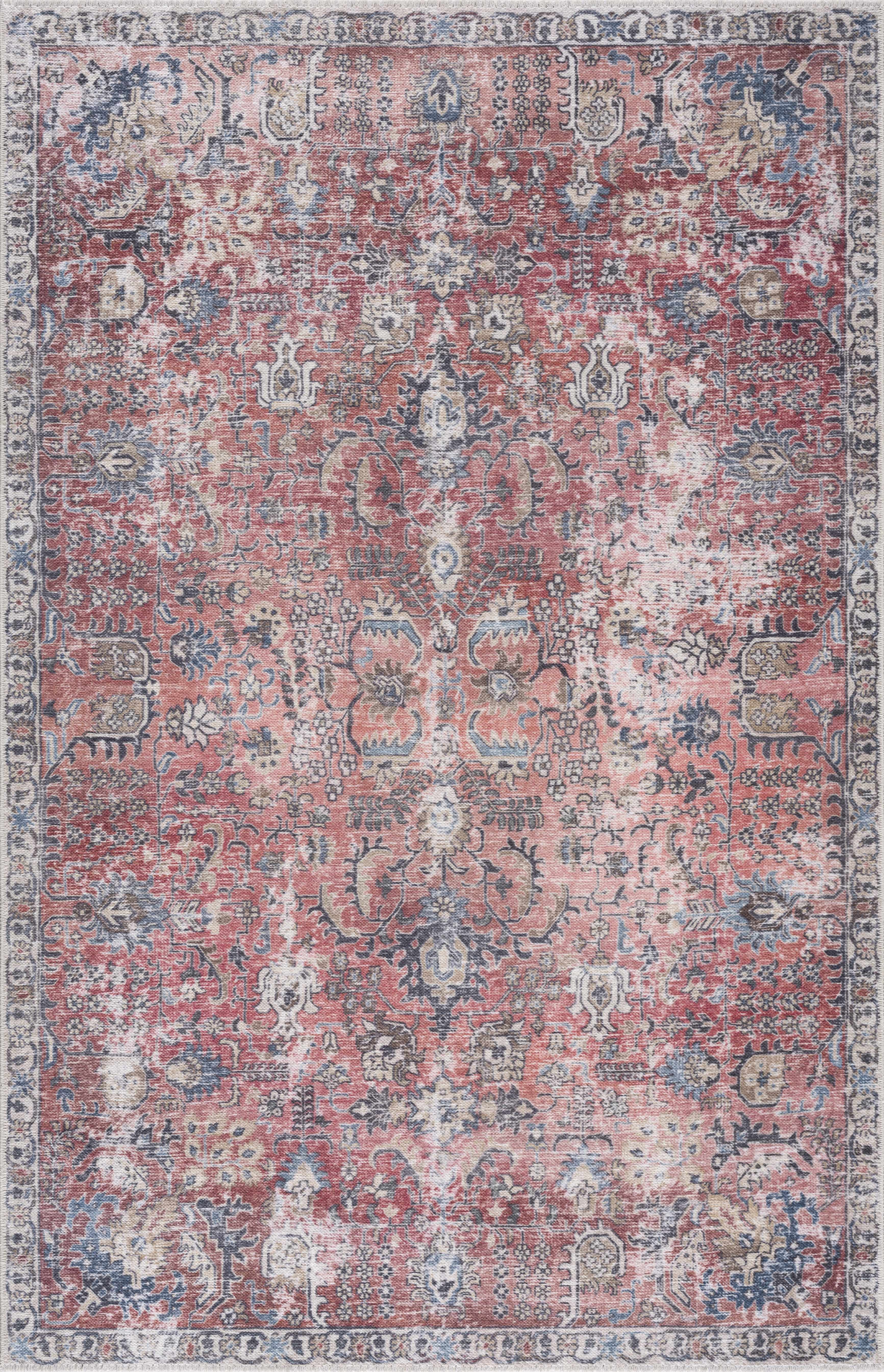 Burgundy Holi-2303 Washable Area Rug - Decor Addict, LLC