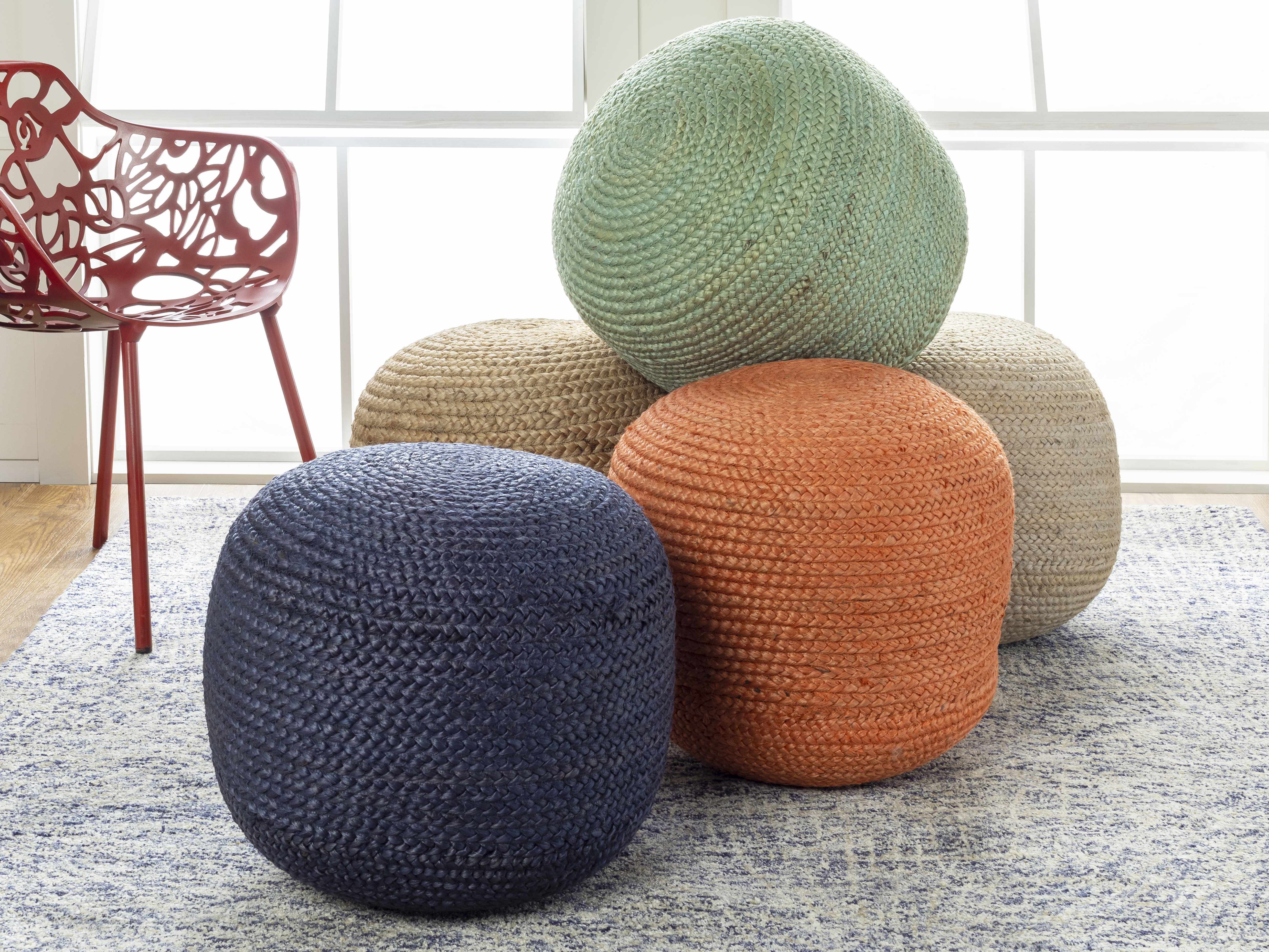 Kaumakani Jute Pouf - Decor Addict, LLC