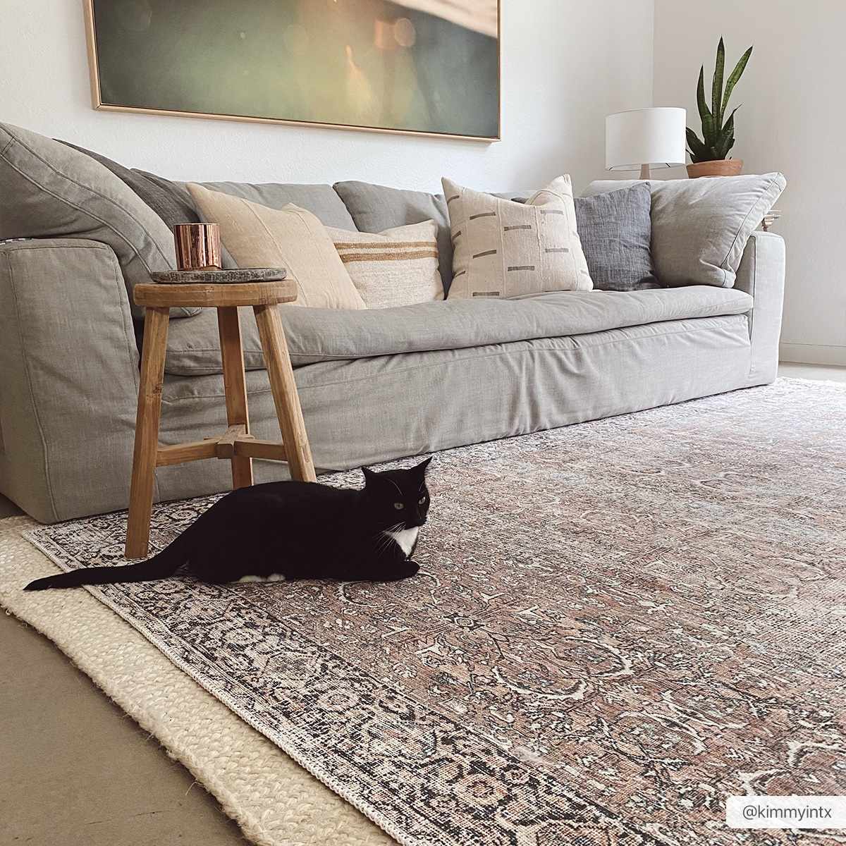 Tan Jill Vintage Washable Area Rug - Decor Addict, LLC