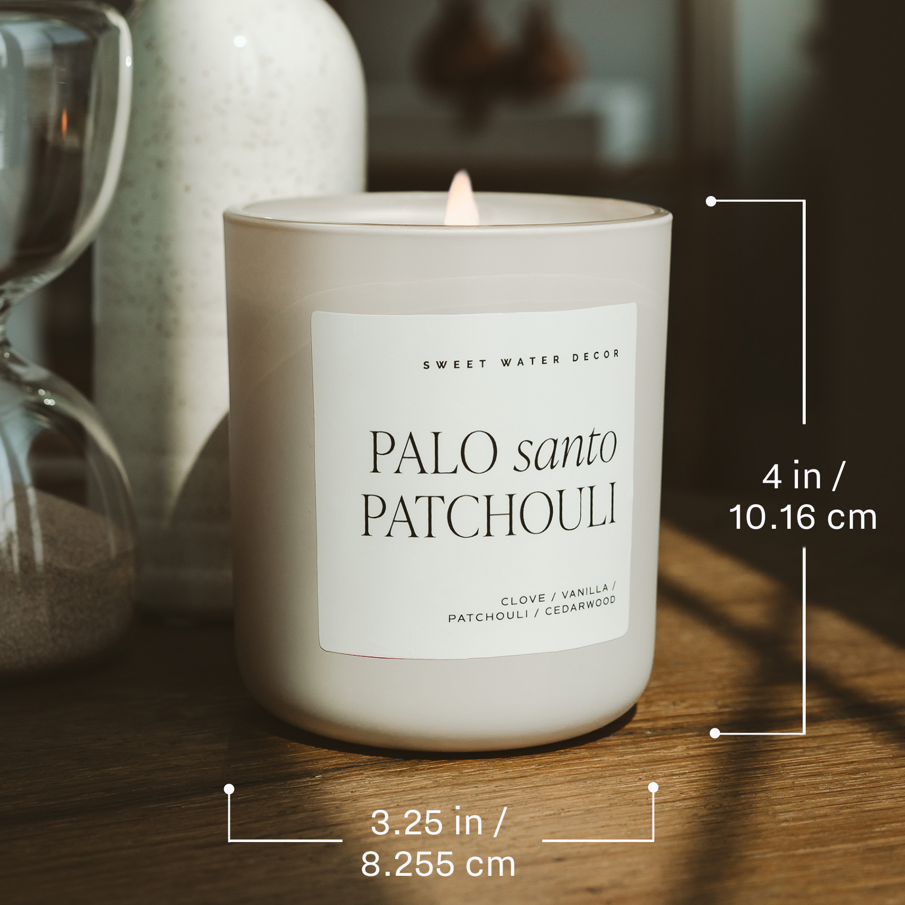 Palo Santo Patchouli Soy Candle - Tan Matte Jar - 15 oz - Decor Addict, LLC