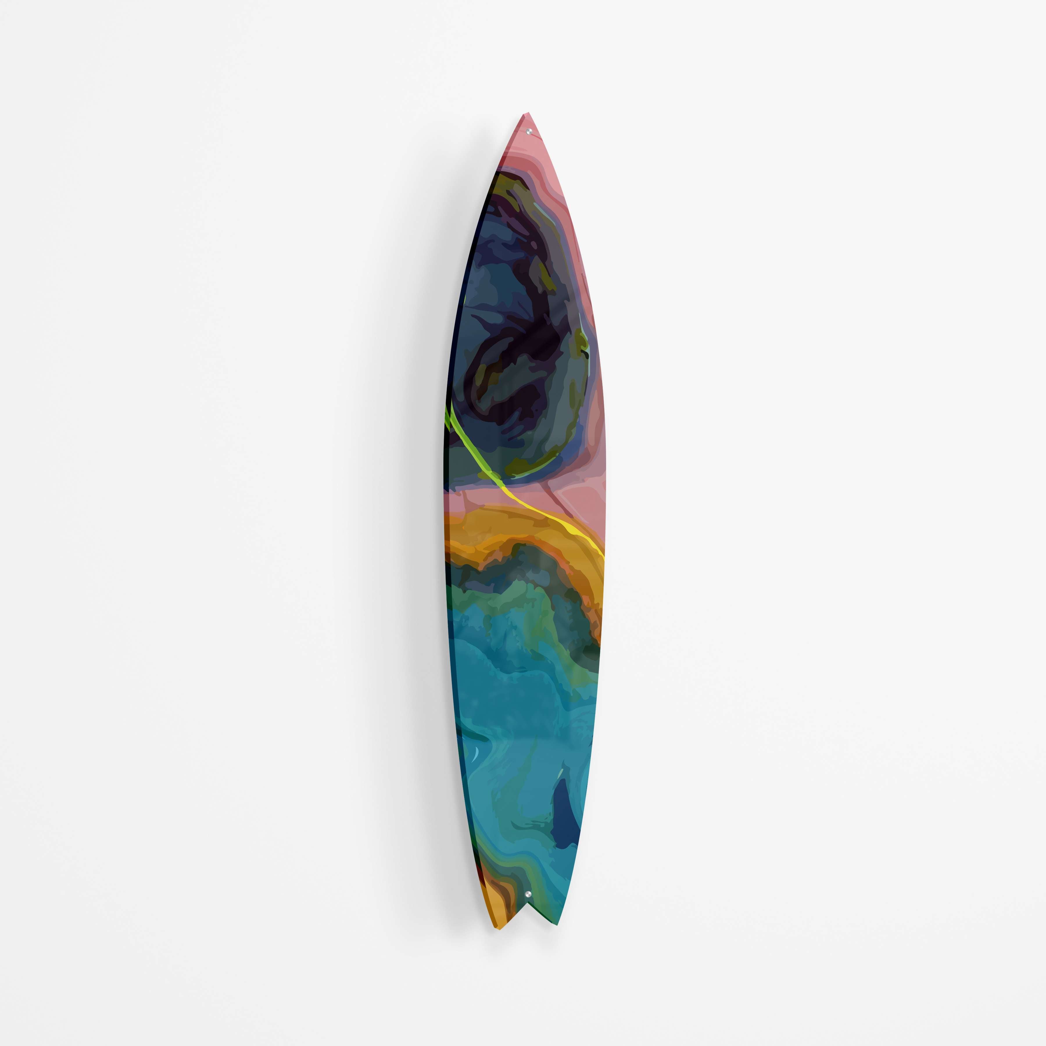 Abstract Swirl Acrylic Surfboard Wall Art - Decor Addict, LLC