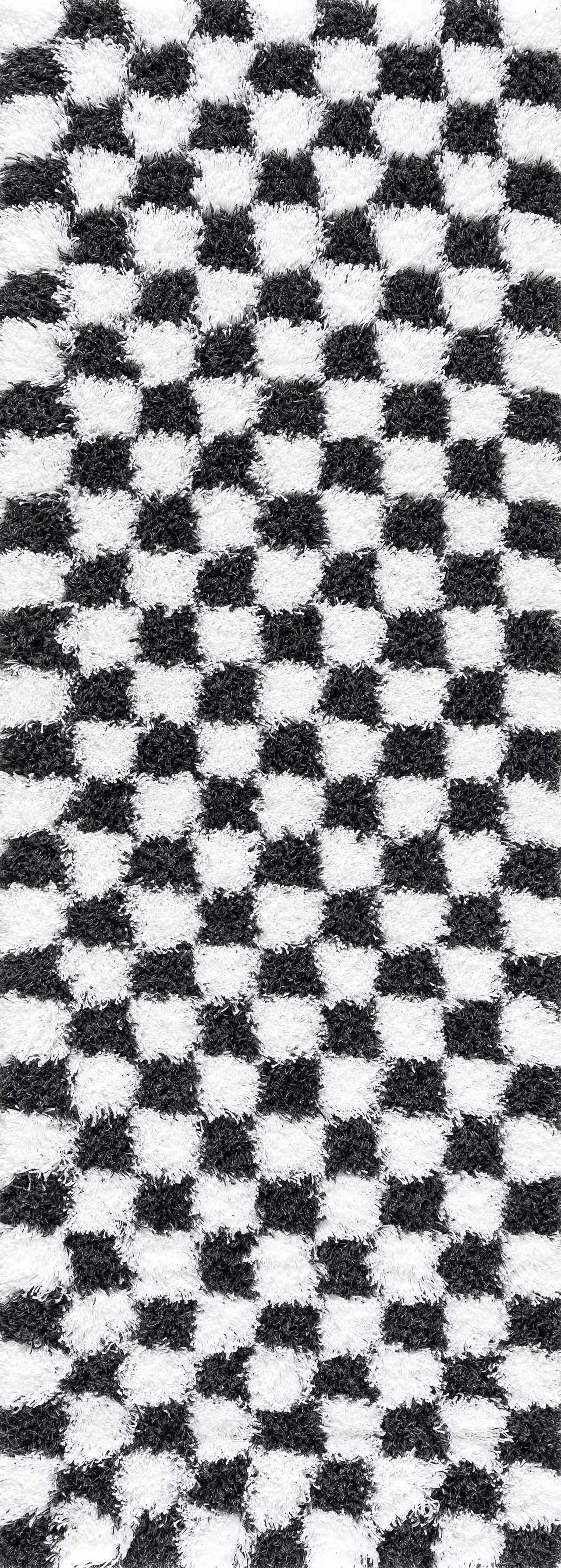 Atira Black & White Checkered Area Rug - Decor Addict, LLC