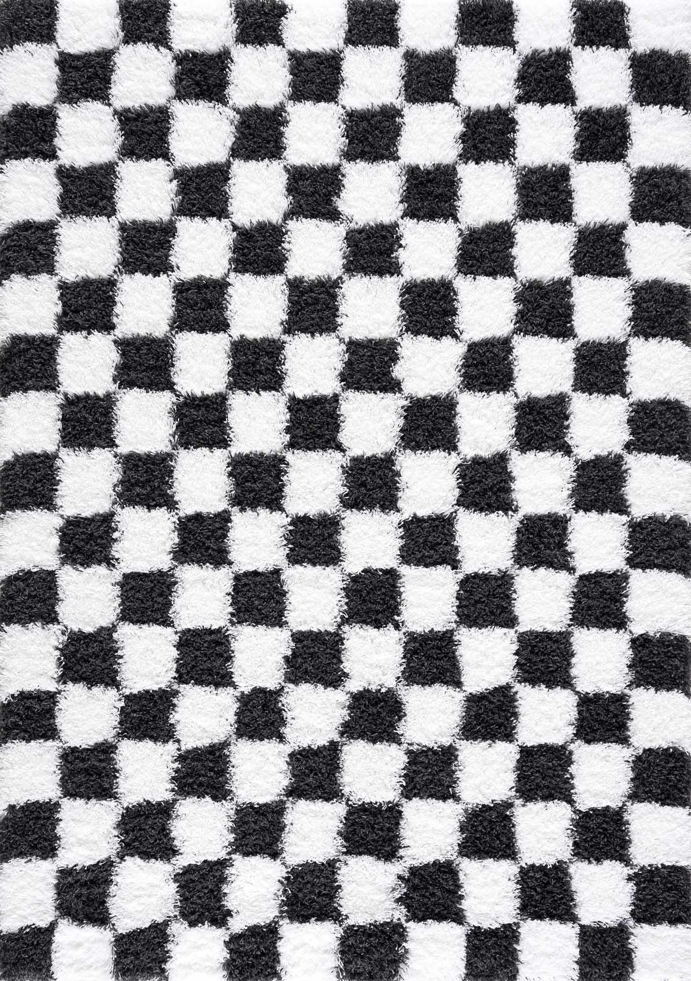 Atira Black & White Checkered Area Rug - Decor Addict, LLC