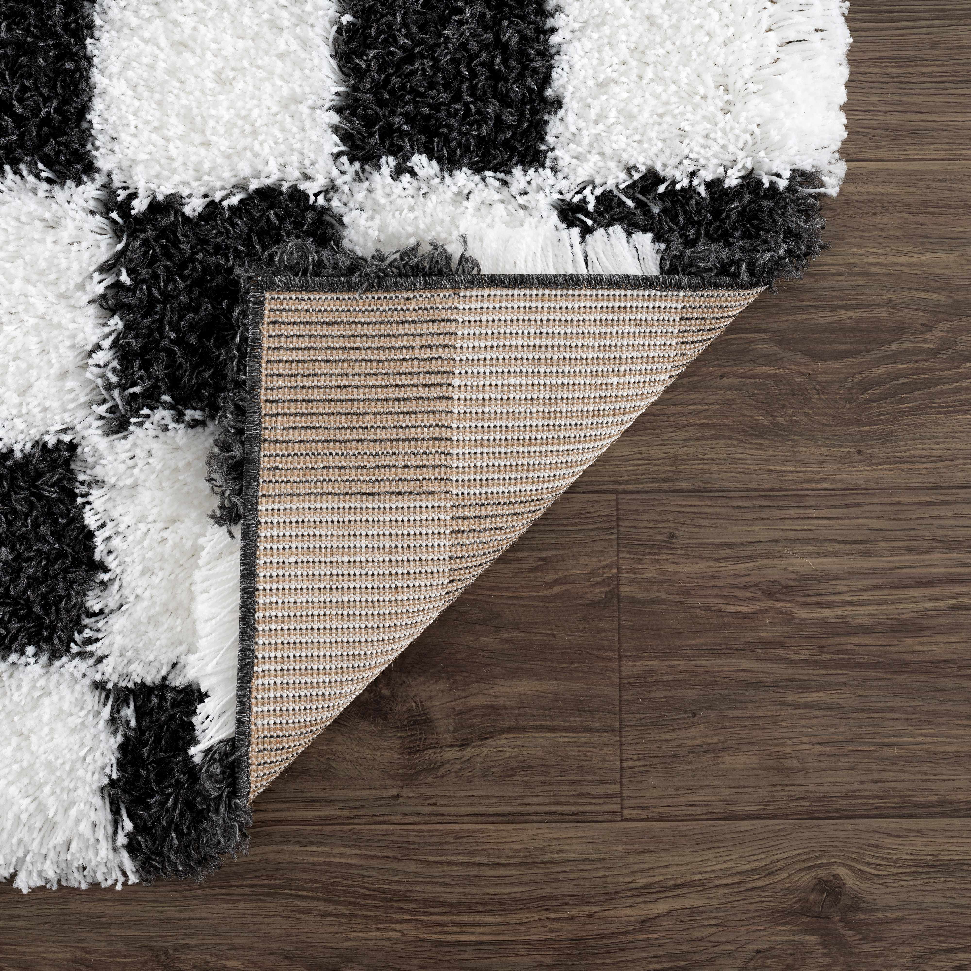 Atira Black & White Checkered Area Rug - Decor Addict, LLC