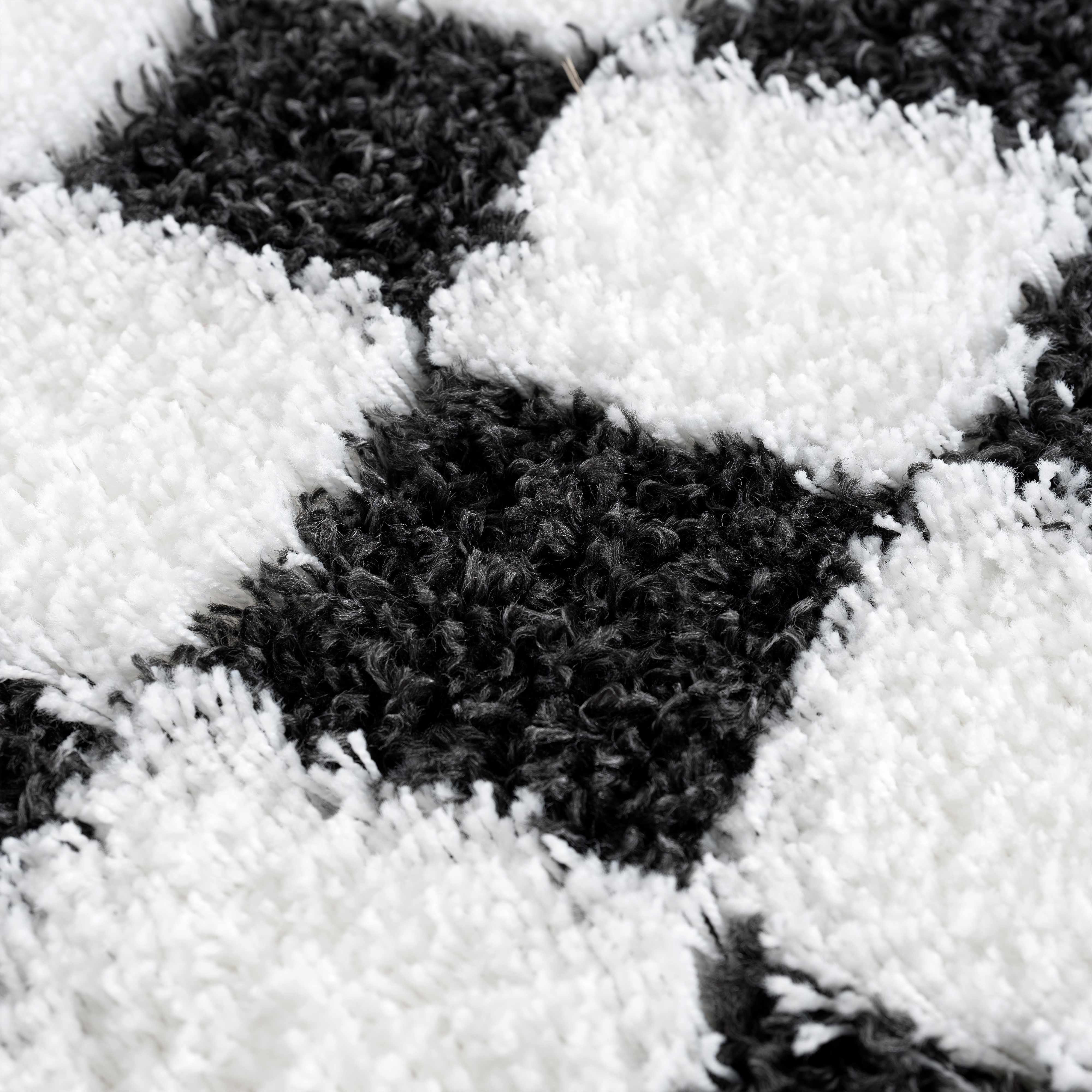 Atira Black & White Checkered Area Rug - Decor Addict, LLC