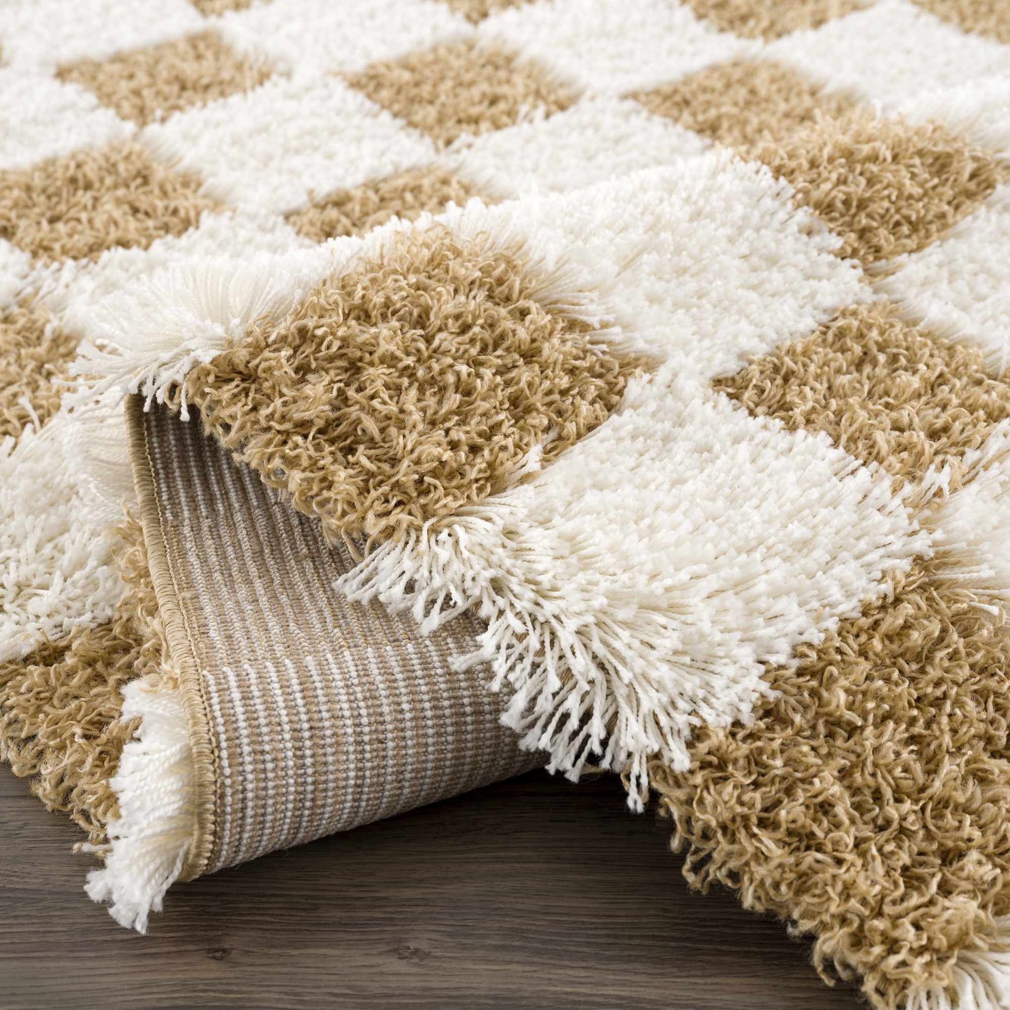 Atira Mustard Checkered Area Rug - Decor Addict, LLC