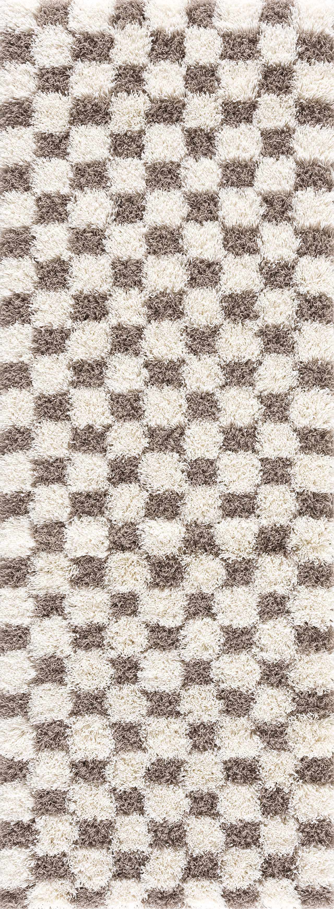 Atira Brown Checkered Area Rug - Decor Addict, LLC