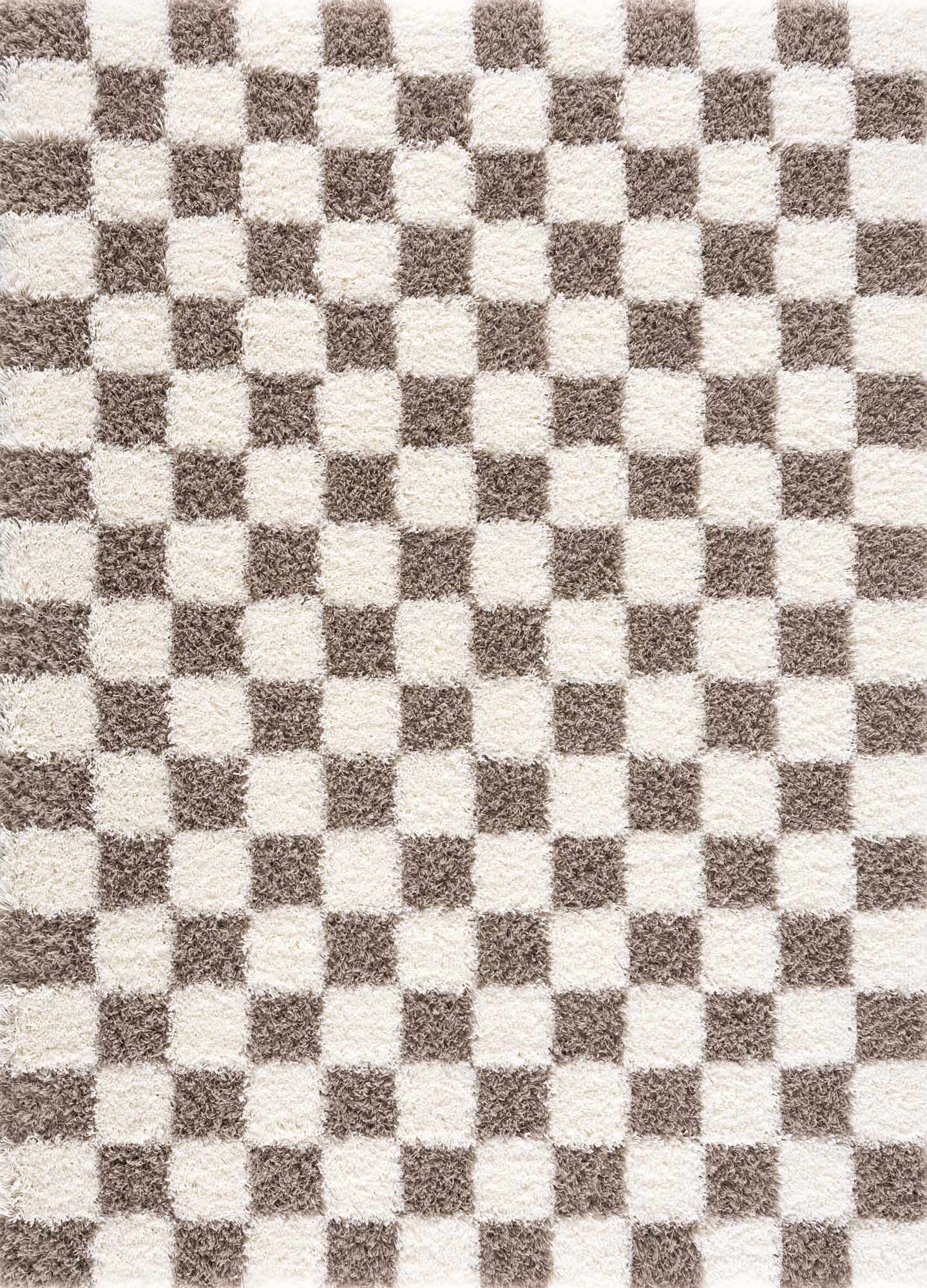 Atira Brown Checkered Area Rug - Decor Addict, LLC