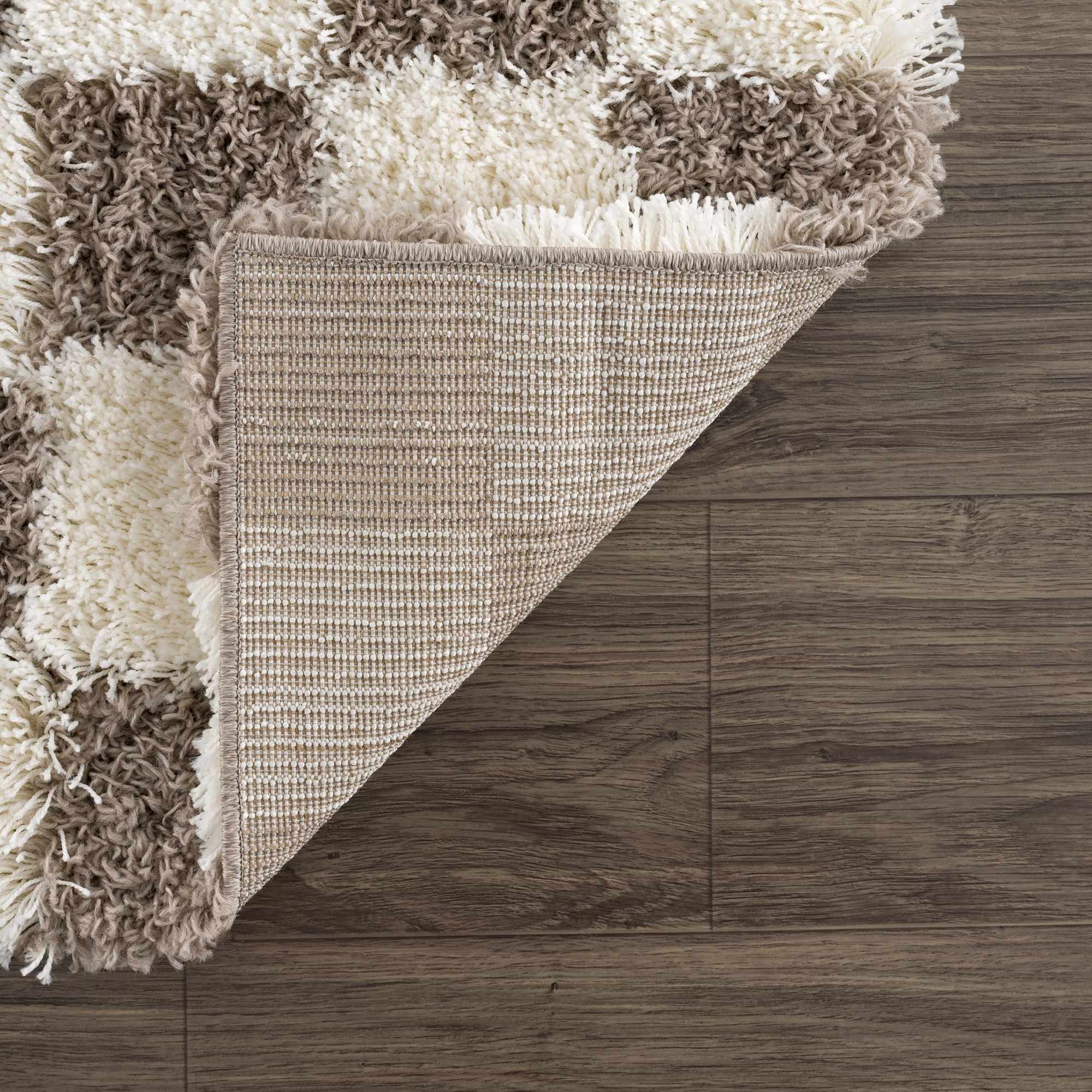 Atira Brown Checkered Area Rug - Decor Addict, LLC