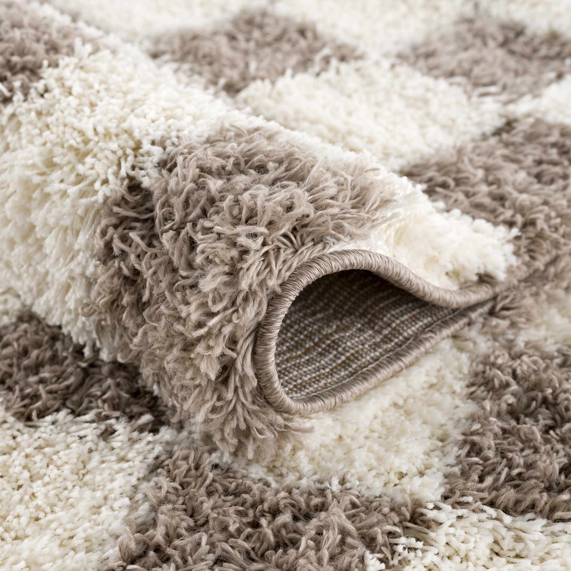 Atira Brown Checkered Area Rug - Decor Addict, LLC