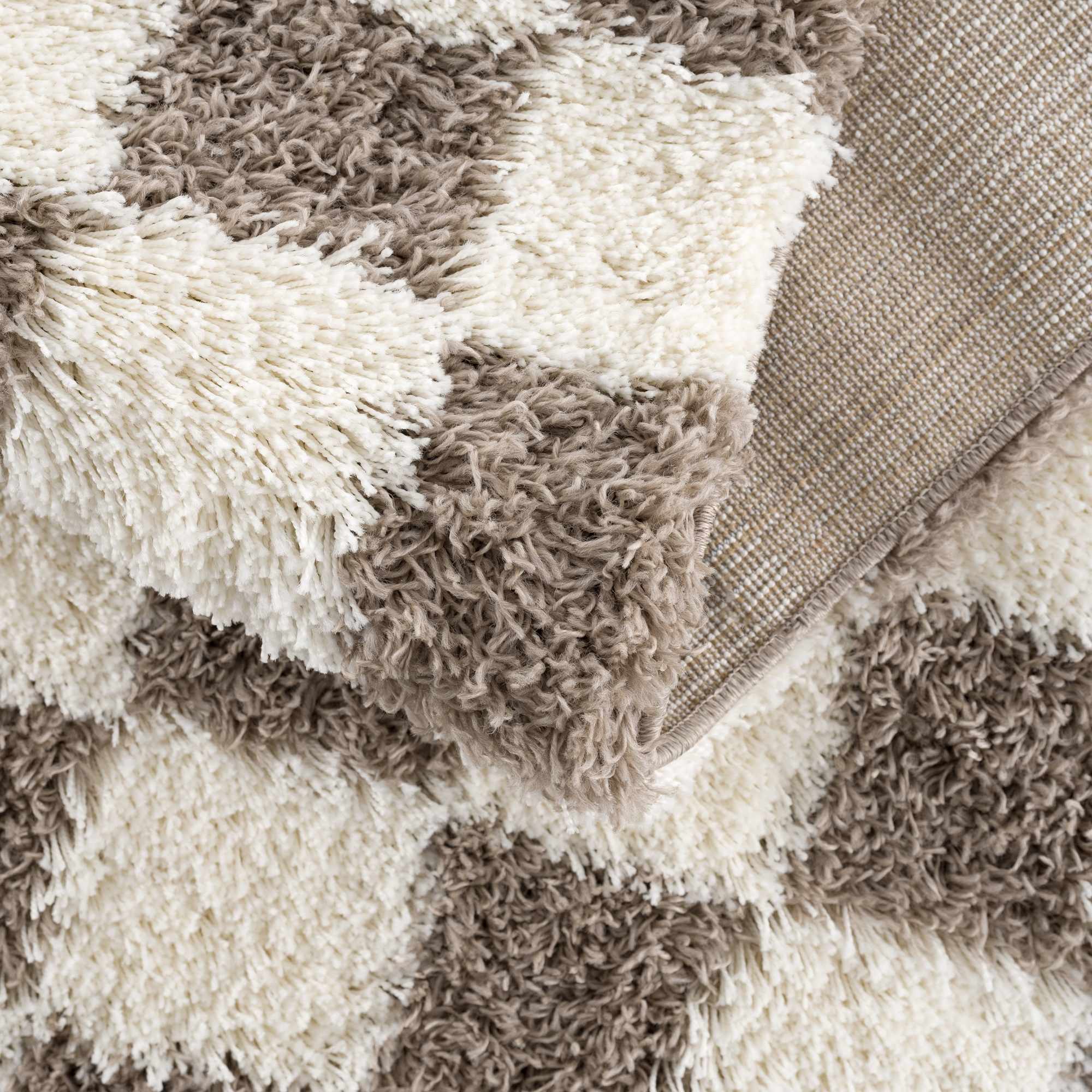 Atira Brown Checkered Area Rug - Decor Addict, LLC